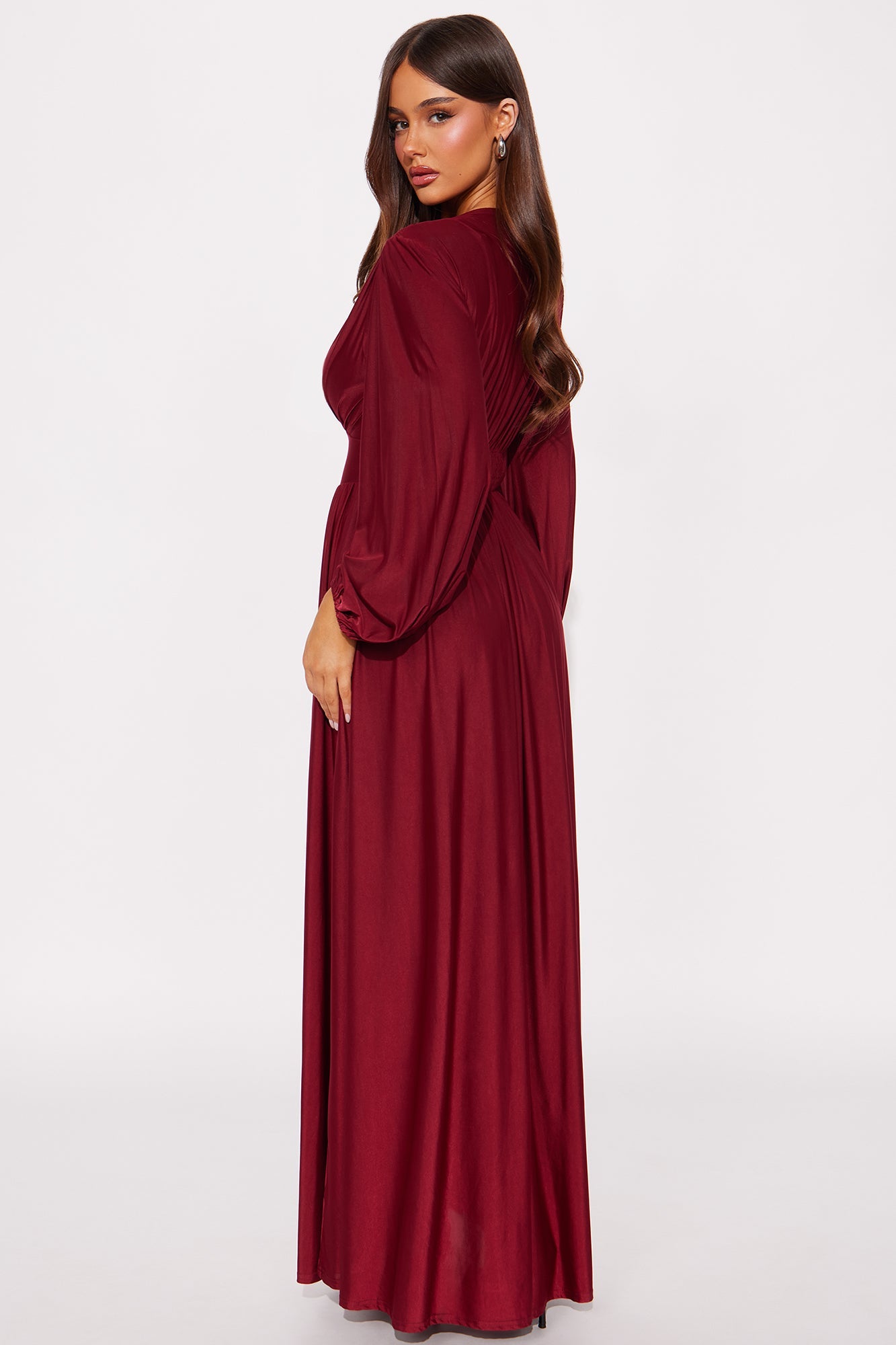 Vivi Long Sleeve Maxi Dress - Burgundy