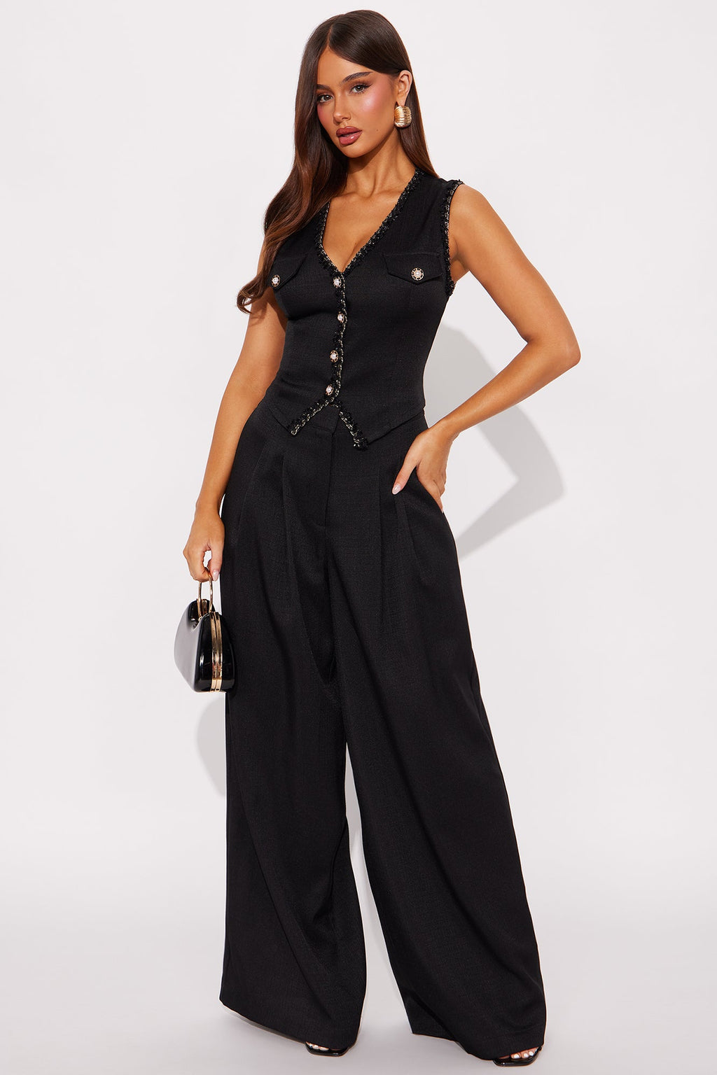 First Impressions Vest Pant Set - Black 