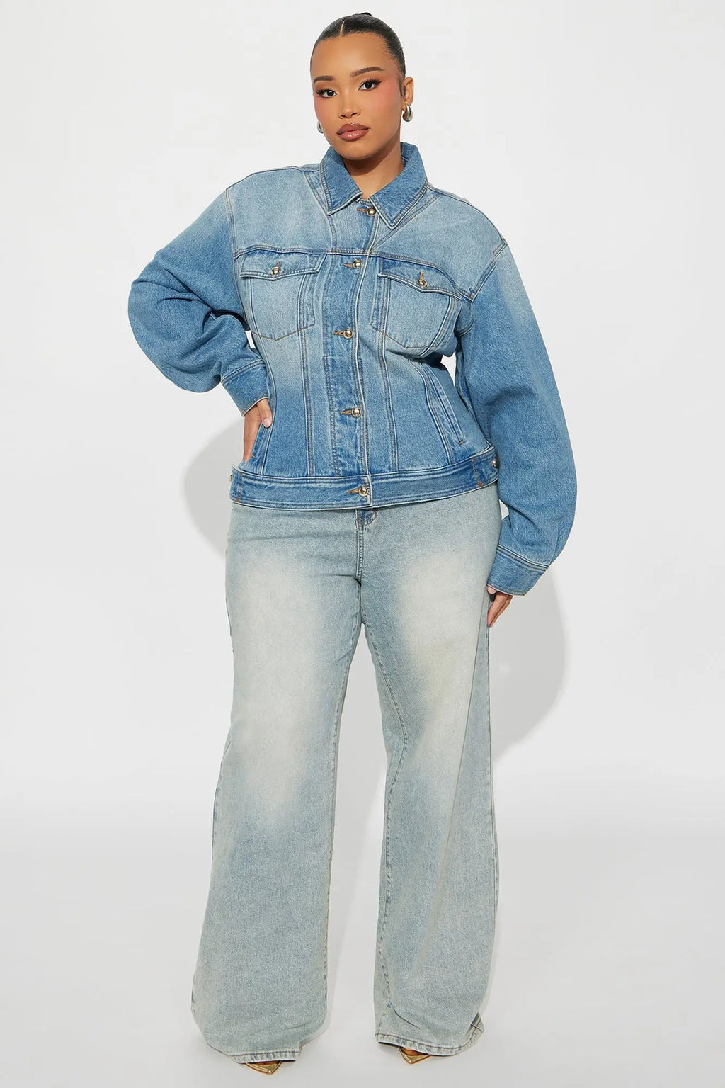 Finest Lady Denim Trucker Jacket - Light Wash 