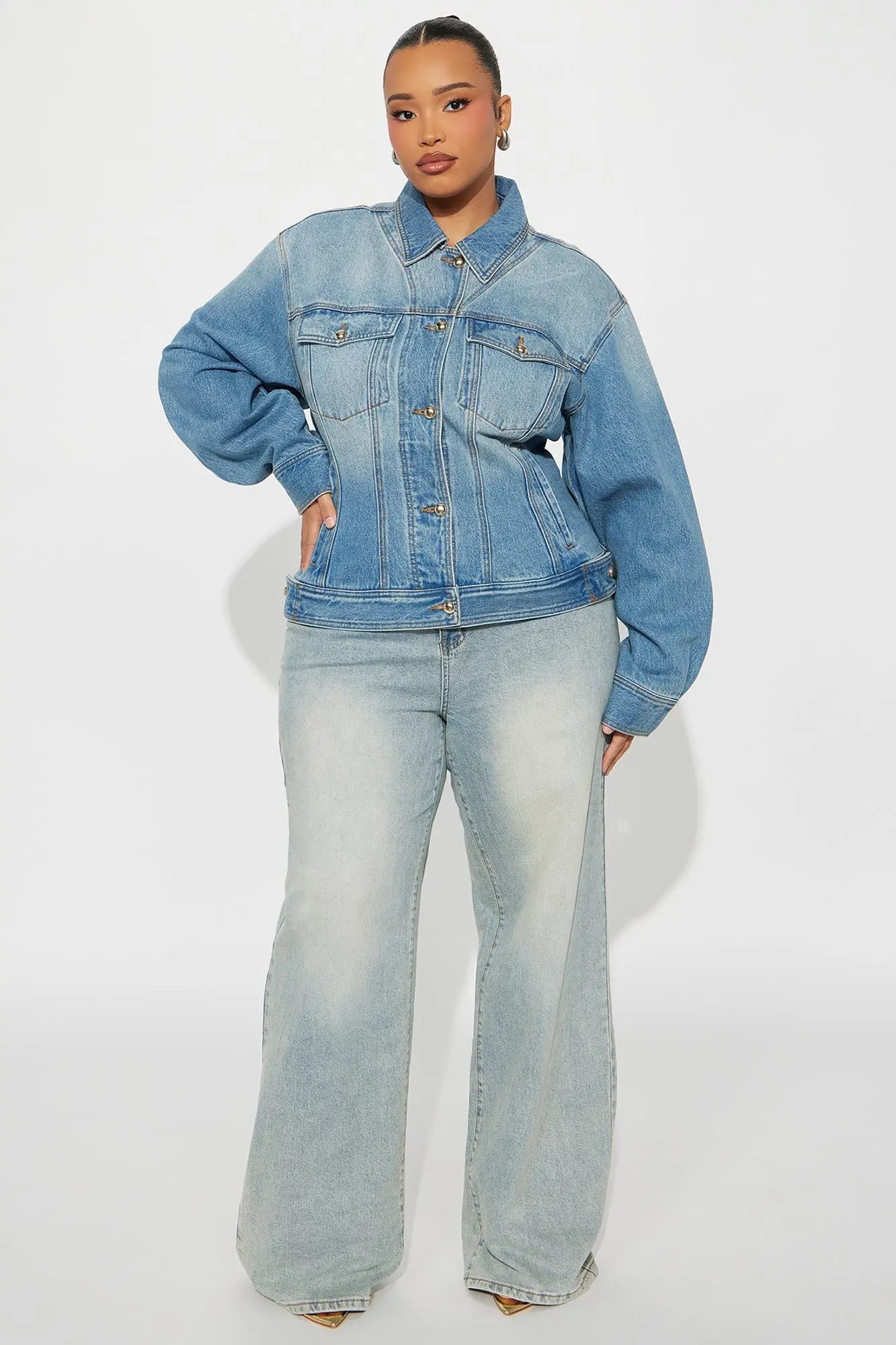 Finest Lady Denim Trucker Jacket - Light Wash 