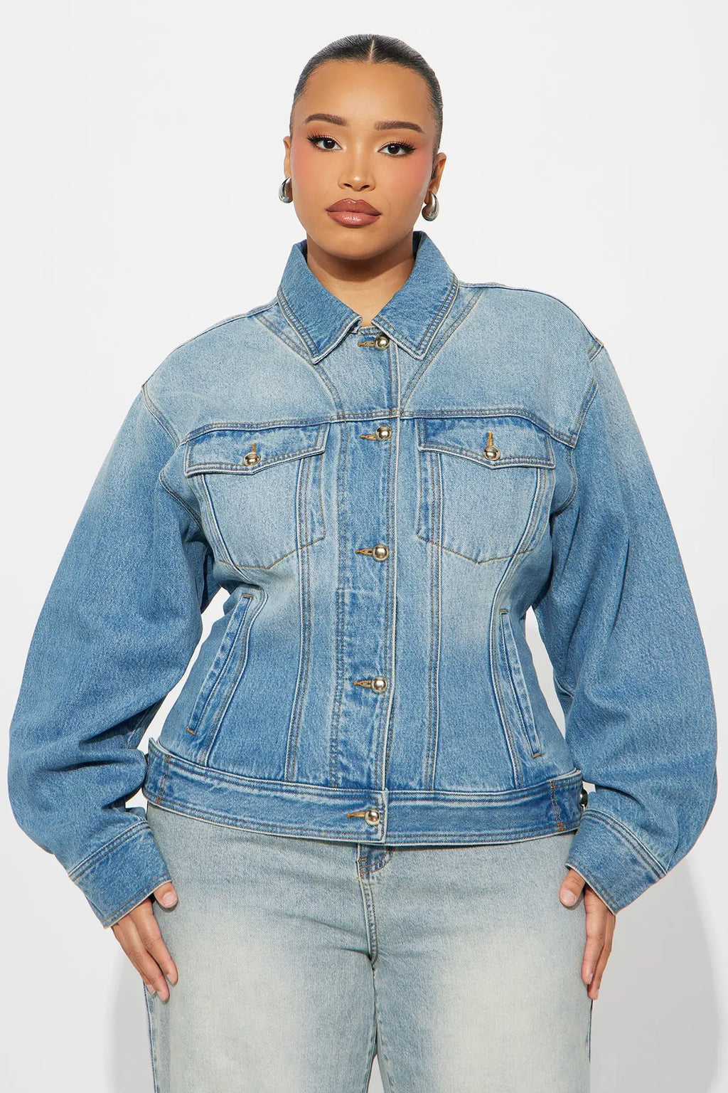 Finest Lady Denim Trucker Jacket - Light Wash 