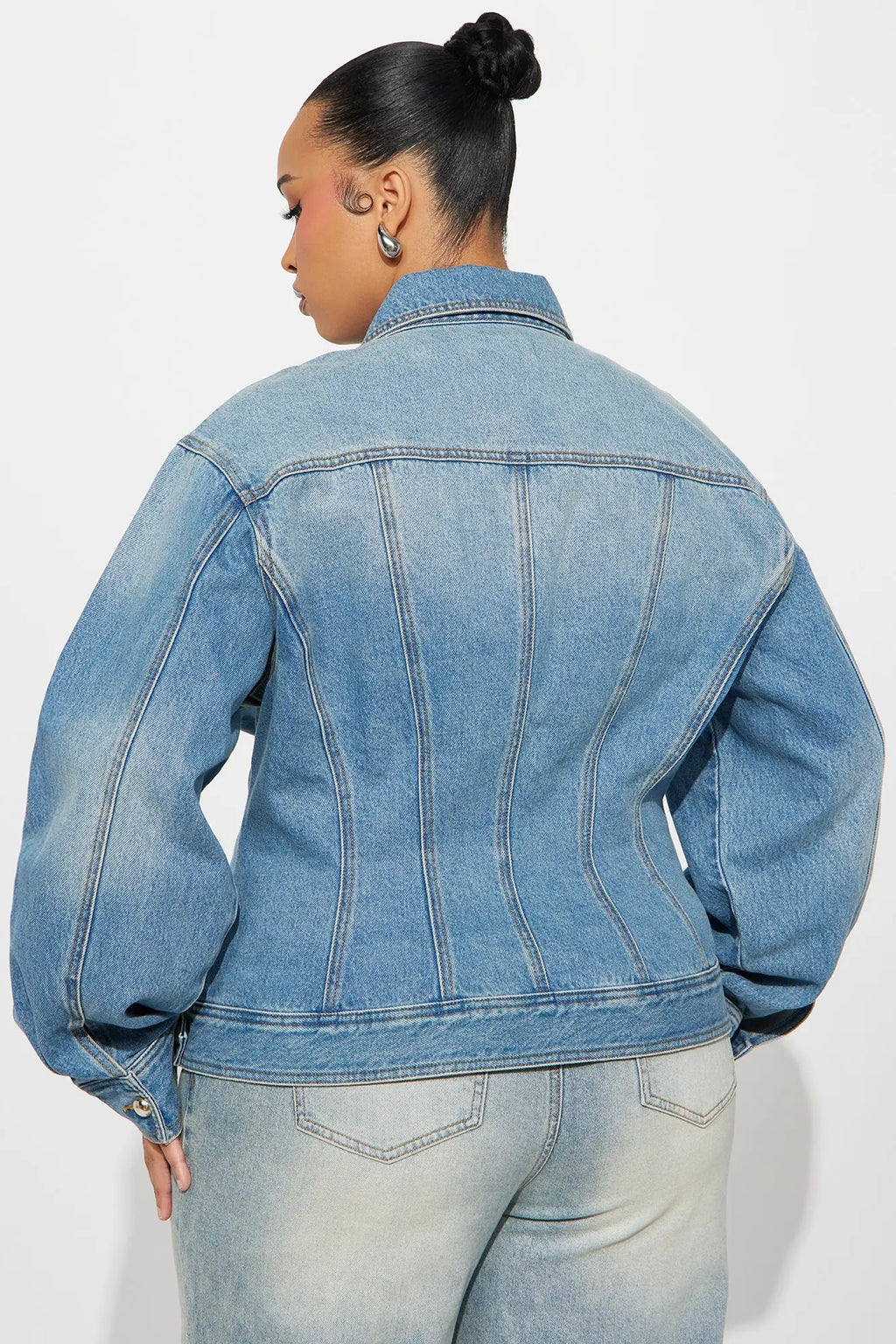 Finest Lady Denim Trucker Jacket - Light Wash 