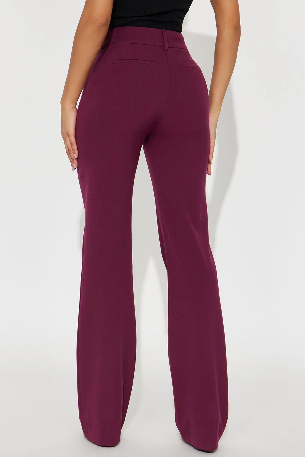 Tasha Dressy High Rise Pants - Burgundy 