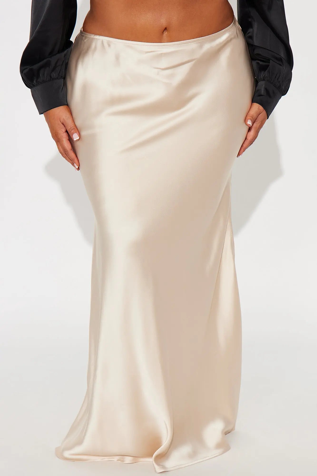 Love Like This Satin Maxi Skirt - Champagne 