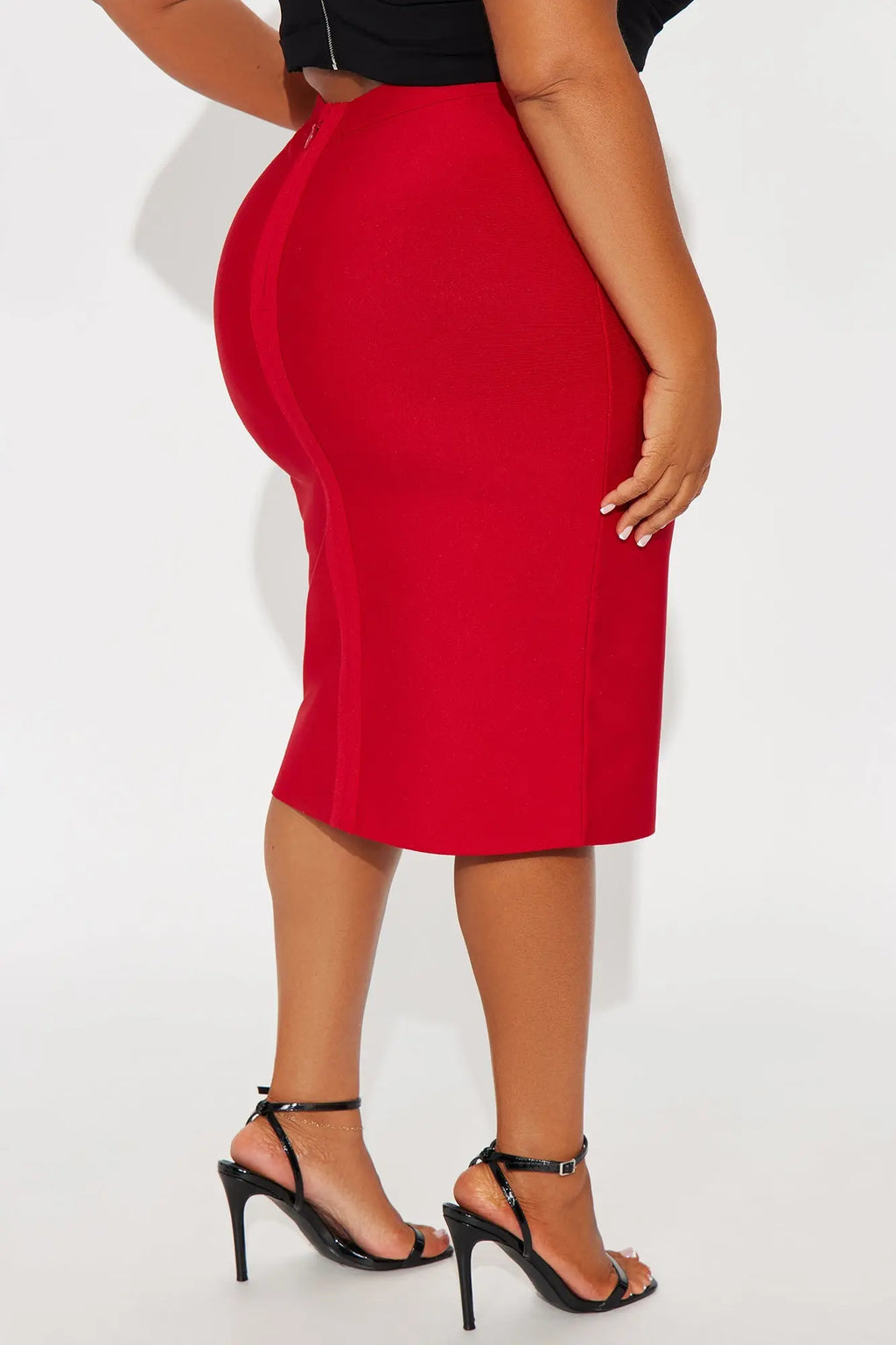 Melina Bandage Midi Pencil Skirt - Red 