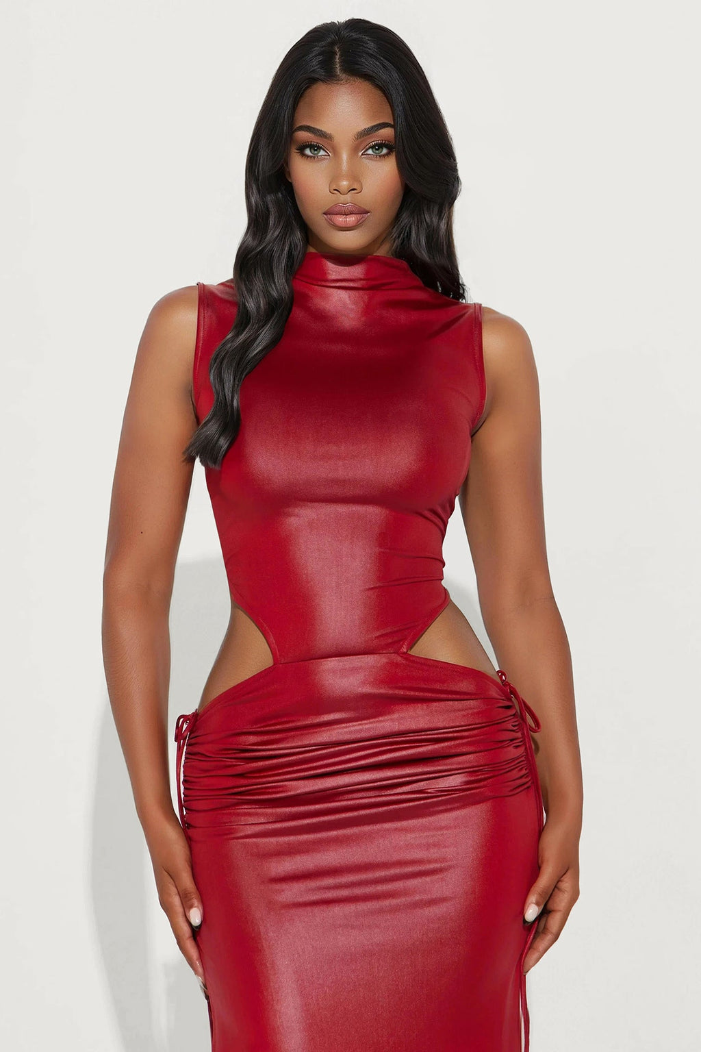 Not A Prob Cut Out Maxi Dress - Red