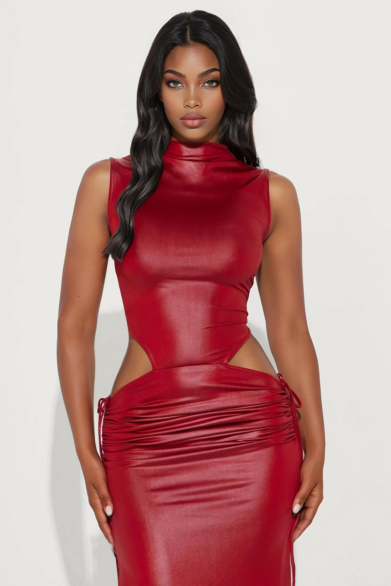 Not A Prob Cut Out Maxi Dress - Red