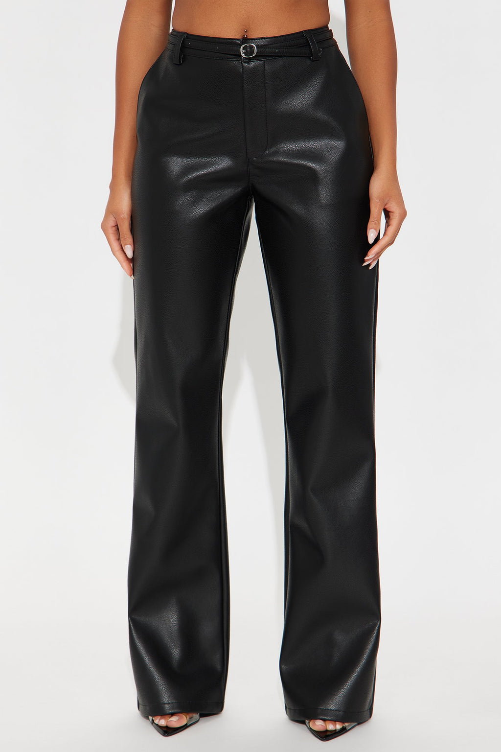Nikita Belted Faux Leather Pant 33″ - Black 