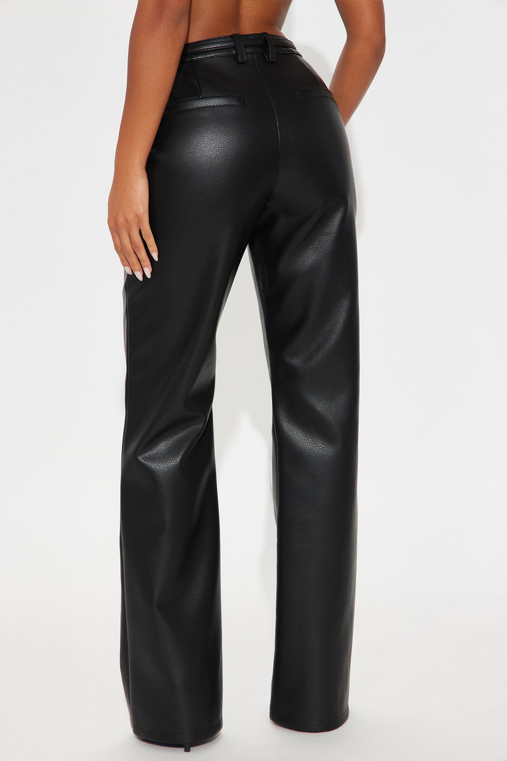 Nikita Belted Faux Leather Pant 33″ - Black 