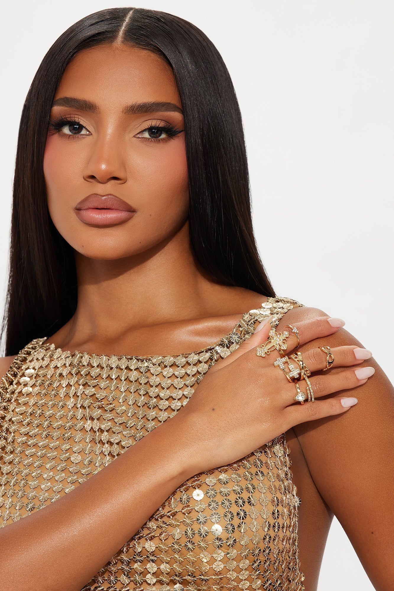 Keep Me Safe 7 Piece Ring Set - Gold