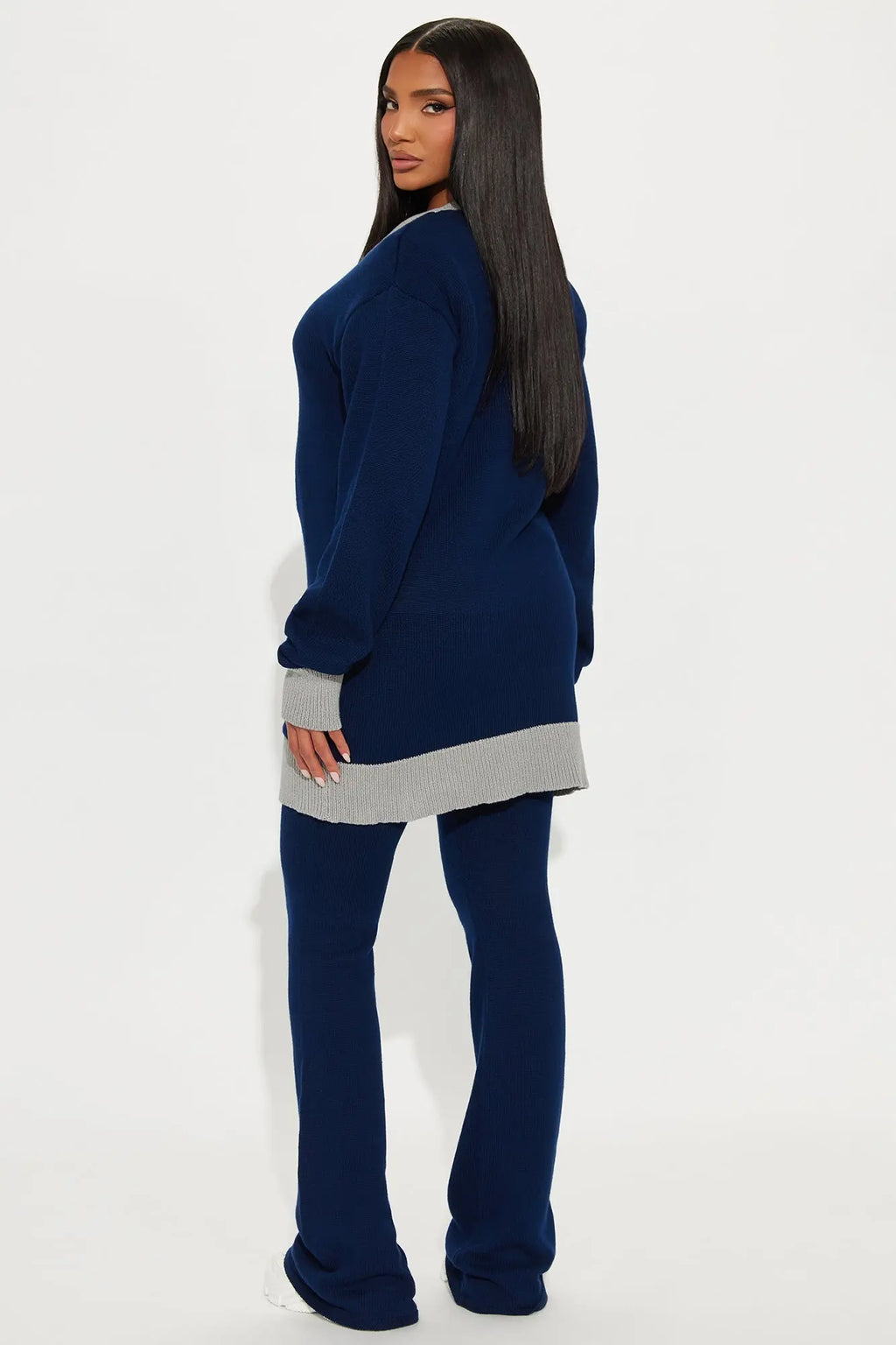 Emery Sweater Cardigan Pant Set - Navy 
