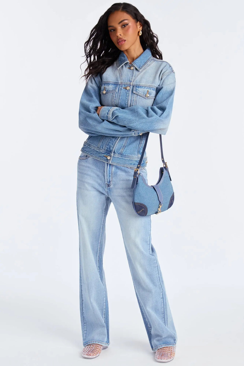 Finest Lady Denim Trucker Jacket - Light Wash 