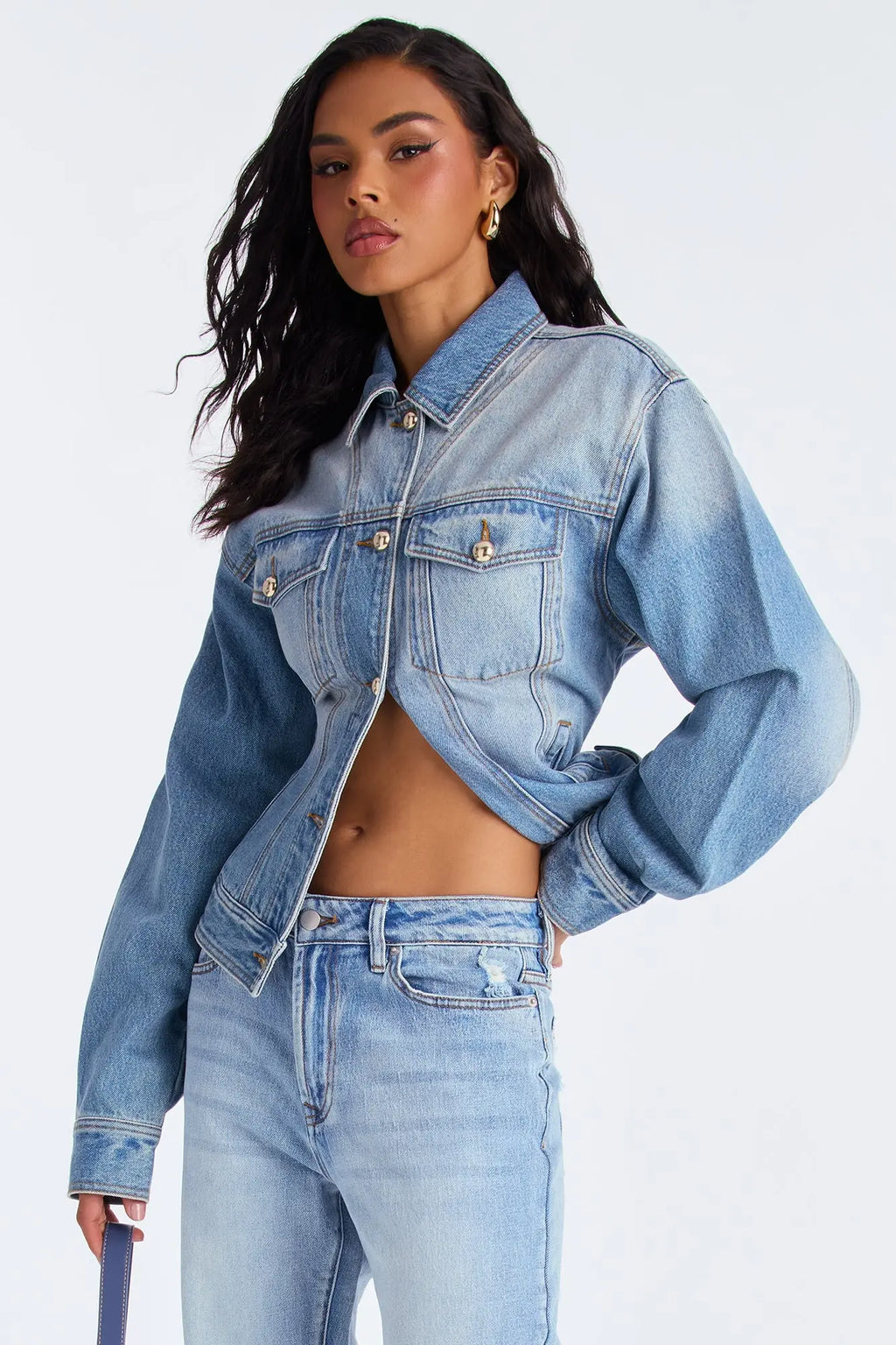 Finest Lady Denim Trucker Jacket - Light Wash 