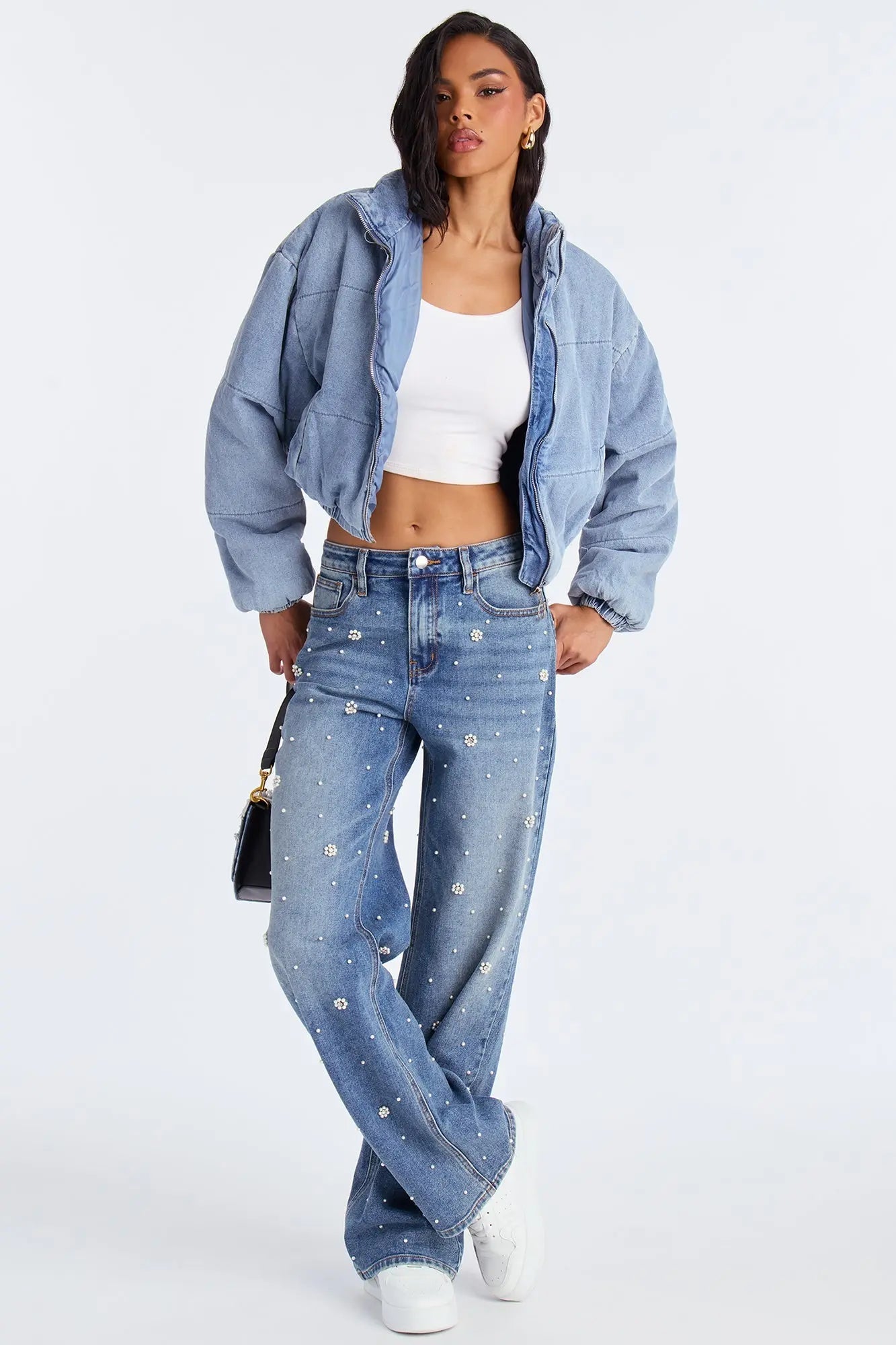 Darby Denim Bomber Jacket - Light Wash 
