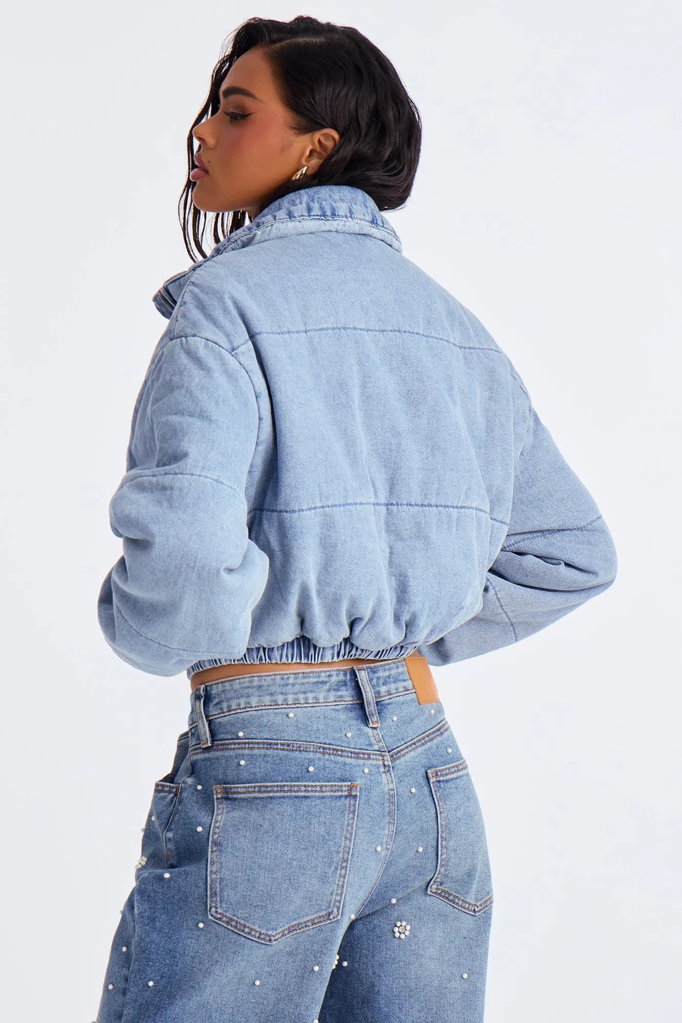Darby Denim Bomber Jacket - Light Wash 