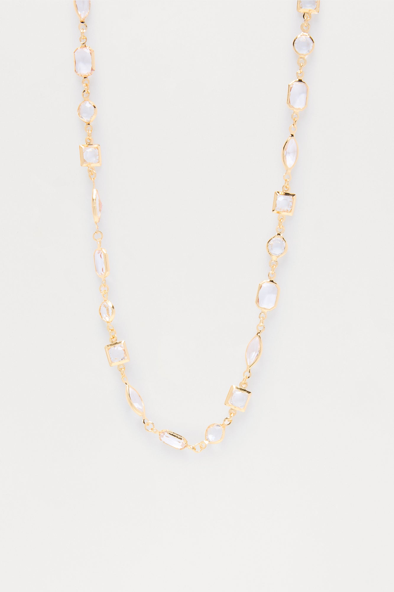 Meredith Rhinestone Necklace - Gold