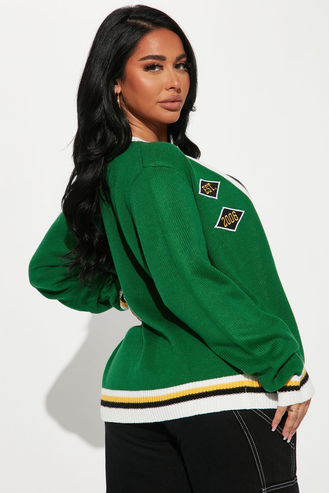 Half Time Varsity Cardigan - Green