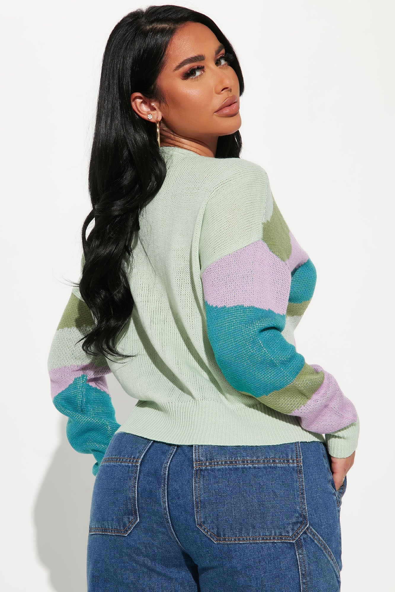 Electric Sky Abstract Cardigan - Green/combo