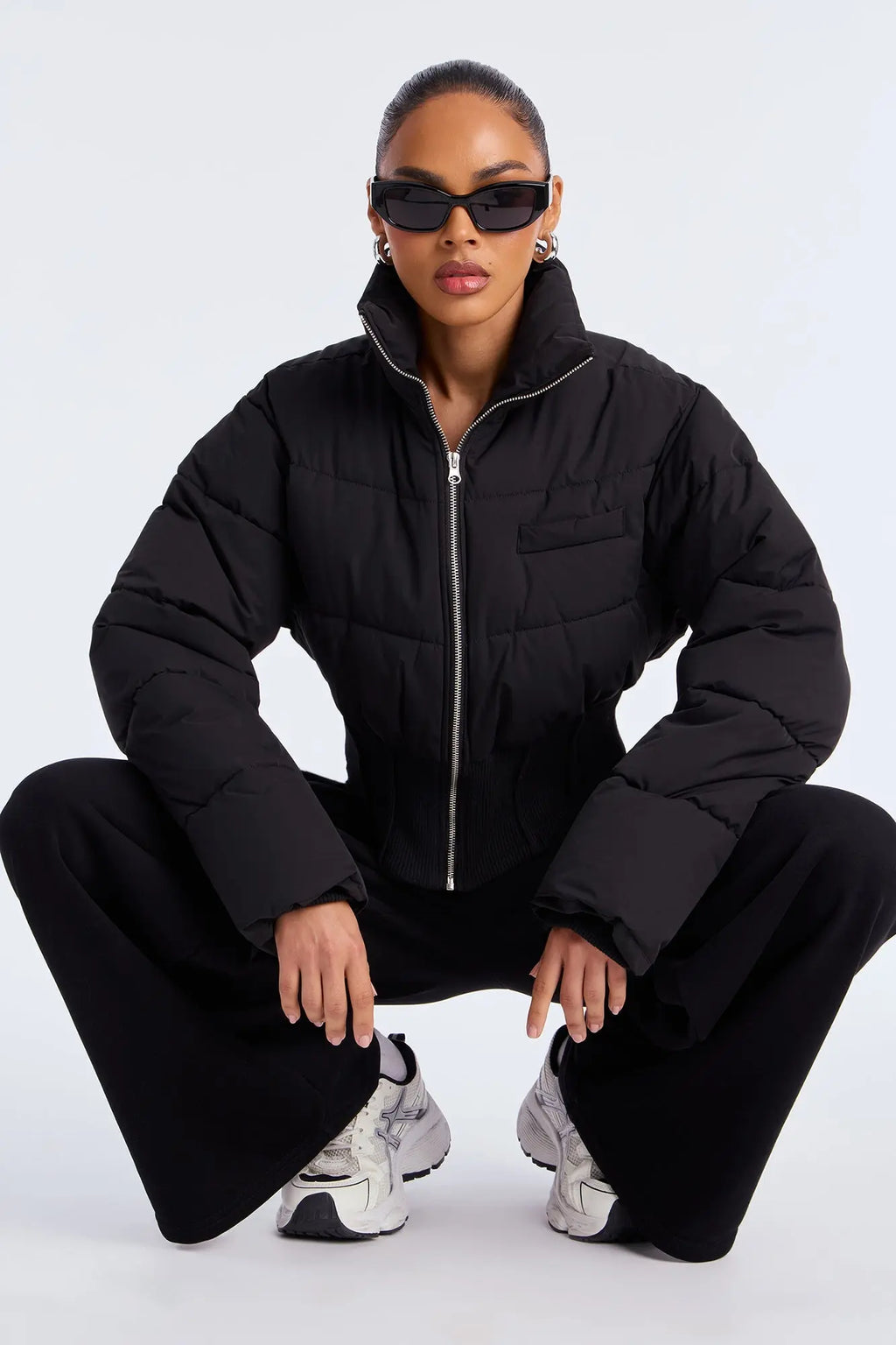 Cold Serve Corset Puffer Jacket - Black 