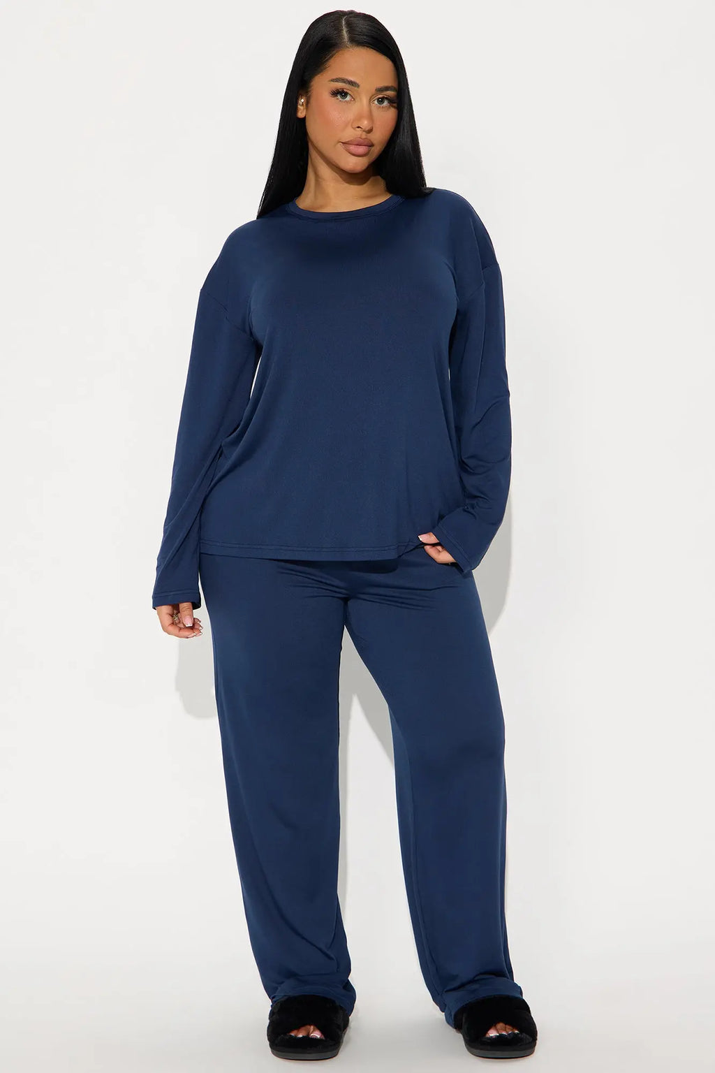Relax Mood Long Sleeve PJ Pant Set - Navy 