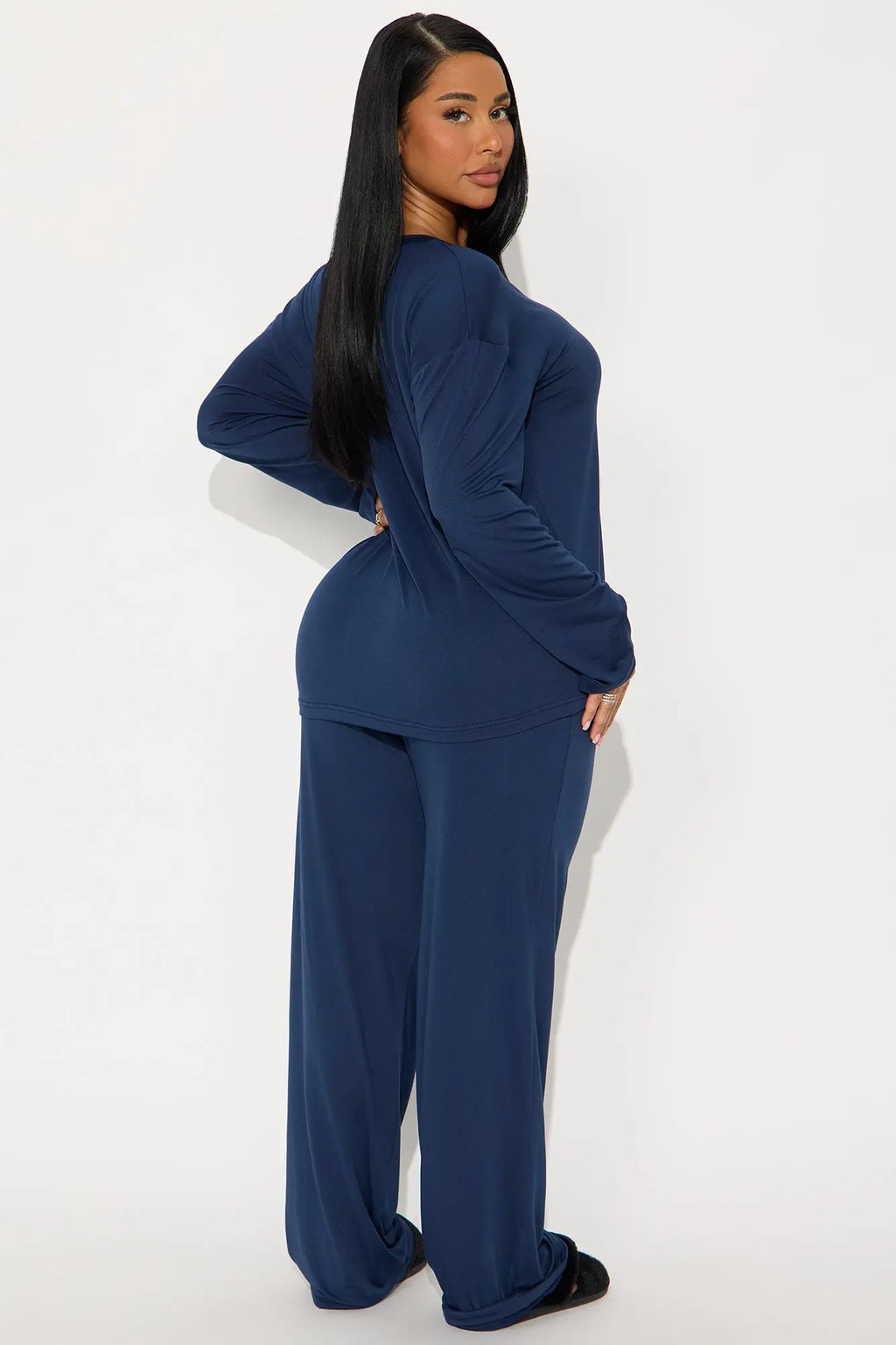 Relax Mood Long Sleeve PJ Pant Set - Navy 