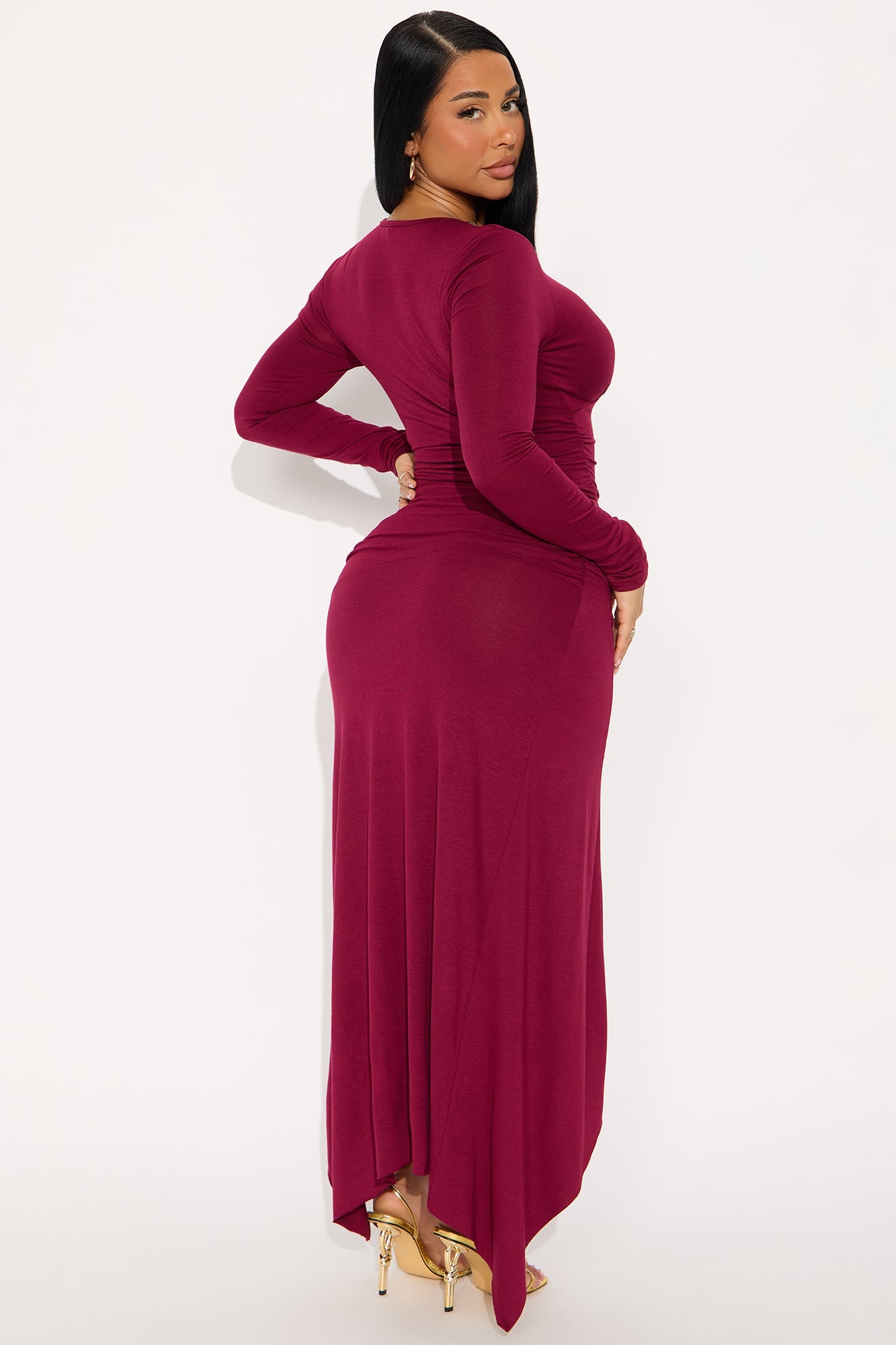 Ambitious Midi Skirt Set - Wine