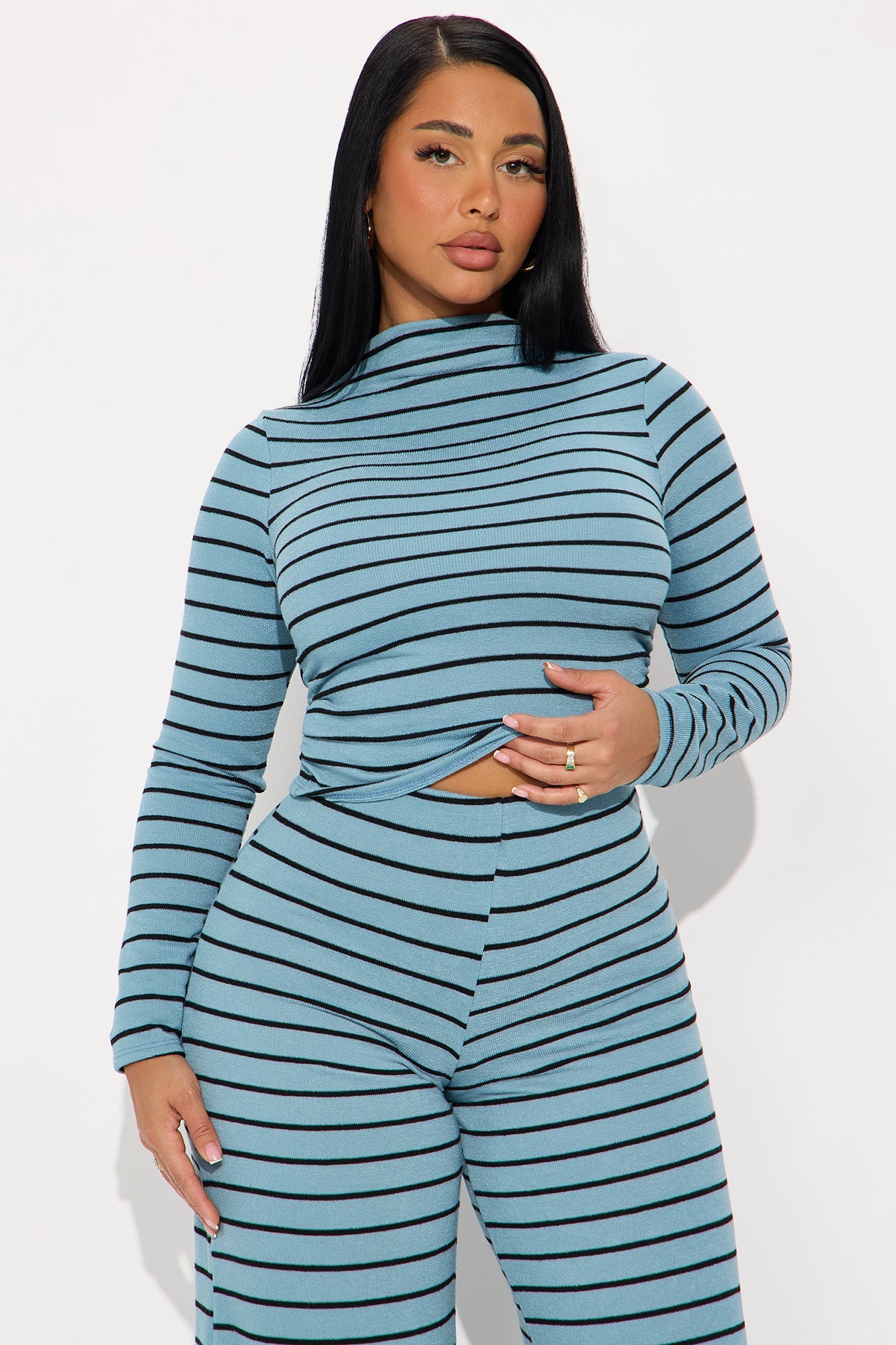 Stella Wide Leg Pant Set - Blue