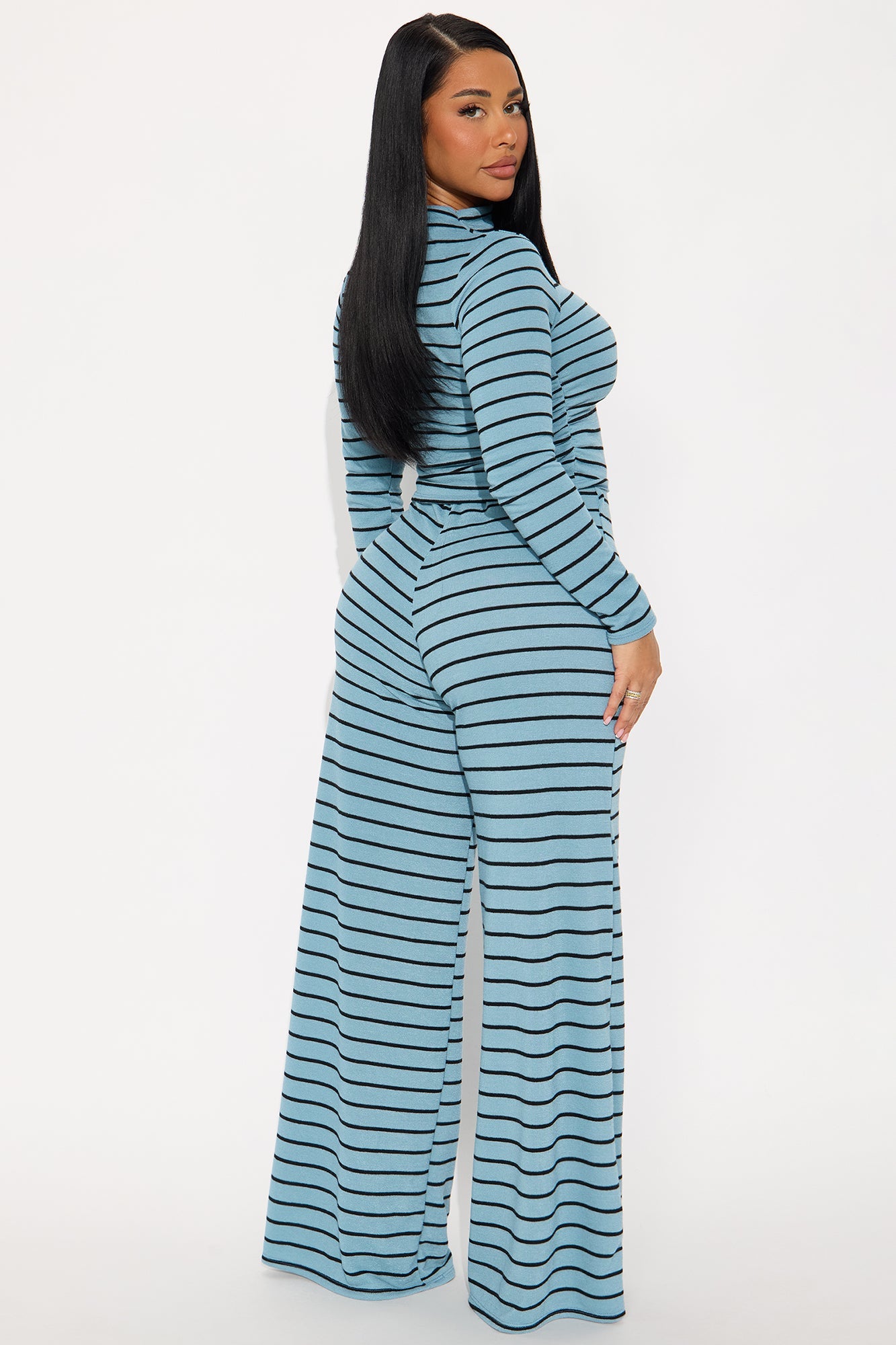 Stella Wide Leg Pant Set - Blue