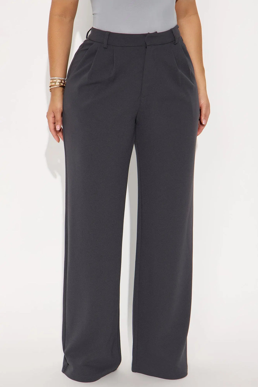 Elma Wide Leg Trouser - Charcoal 