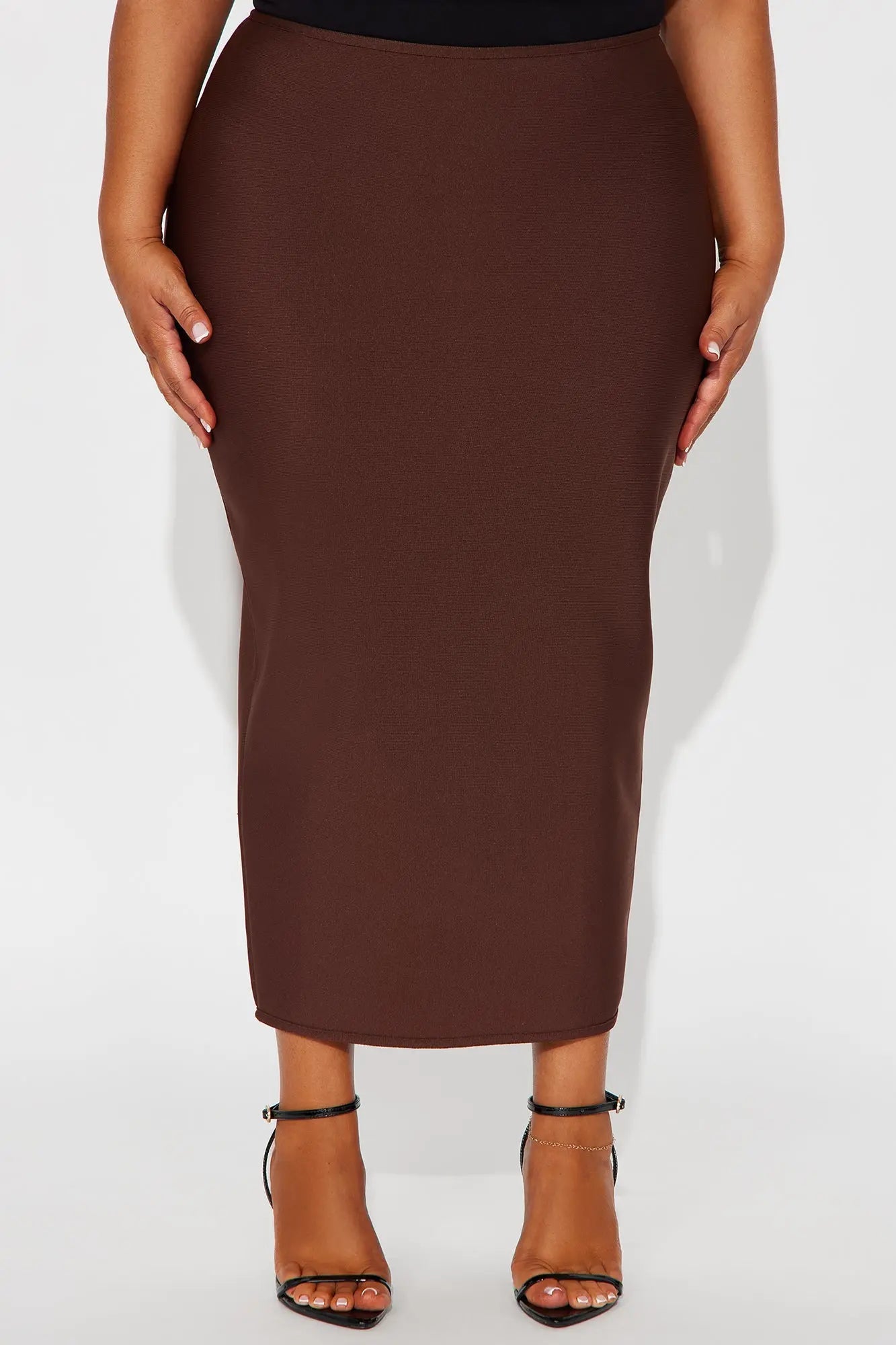 Camila Bandage Ankle Midi Skirt - Chocolate 