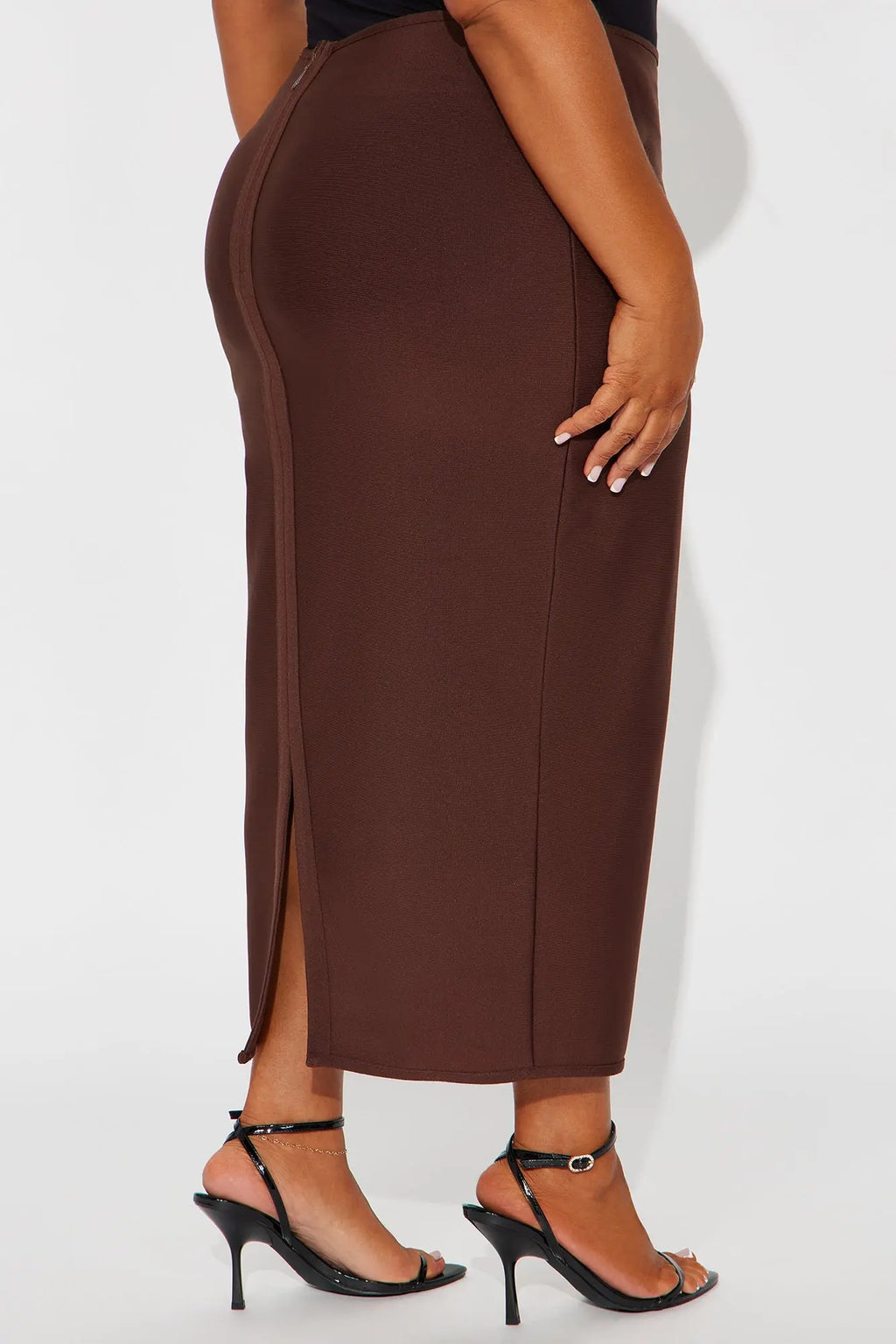 Camila Bandage Ankle Midi Skirt - Chocolate 
