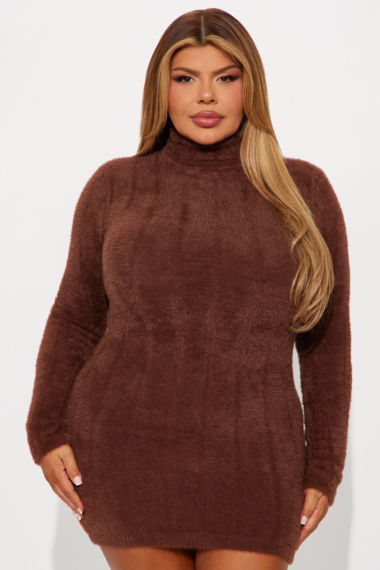Neutral Feelings Sweater Mini Dress - Chocolate