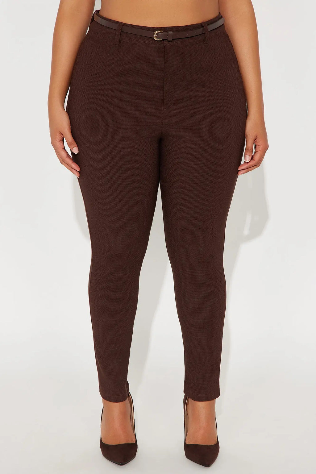 Keep It Up Plaid Pants - Chocolate/Combo 