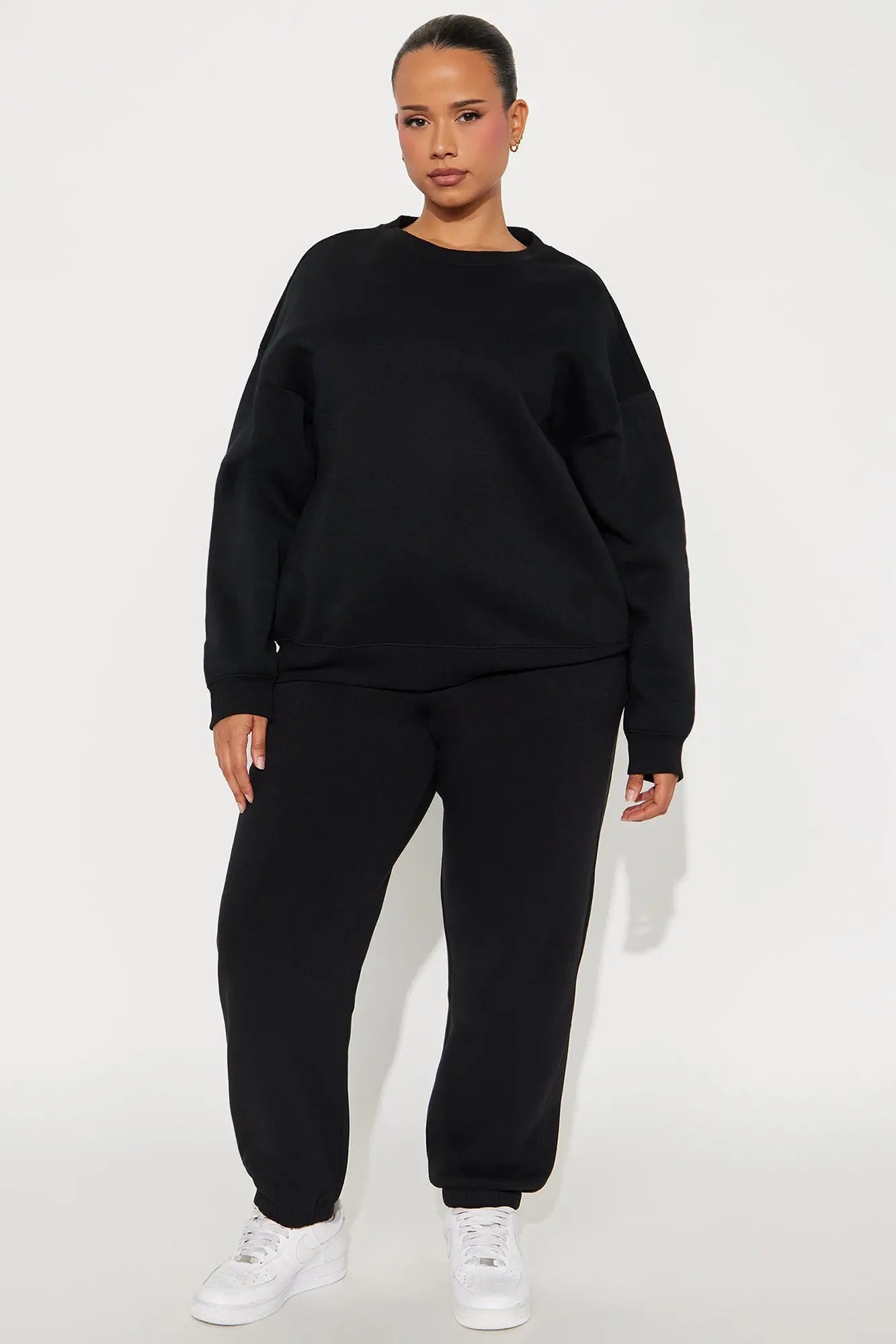 Candice Oversized Crewneck Sweatshirt - Black 