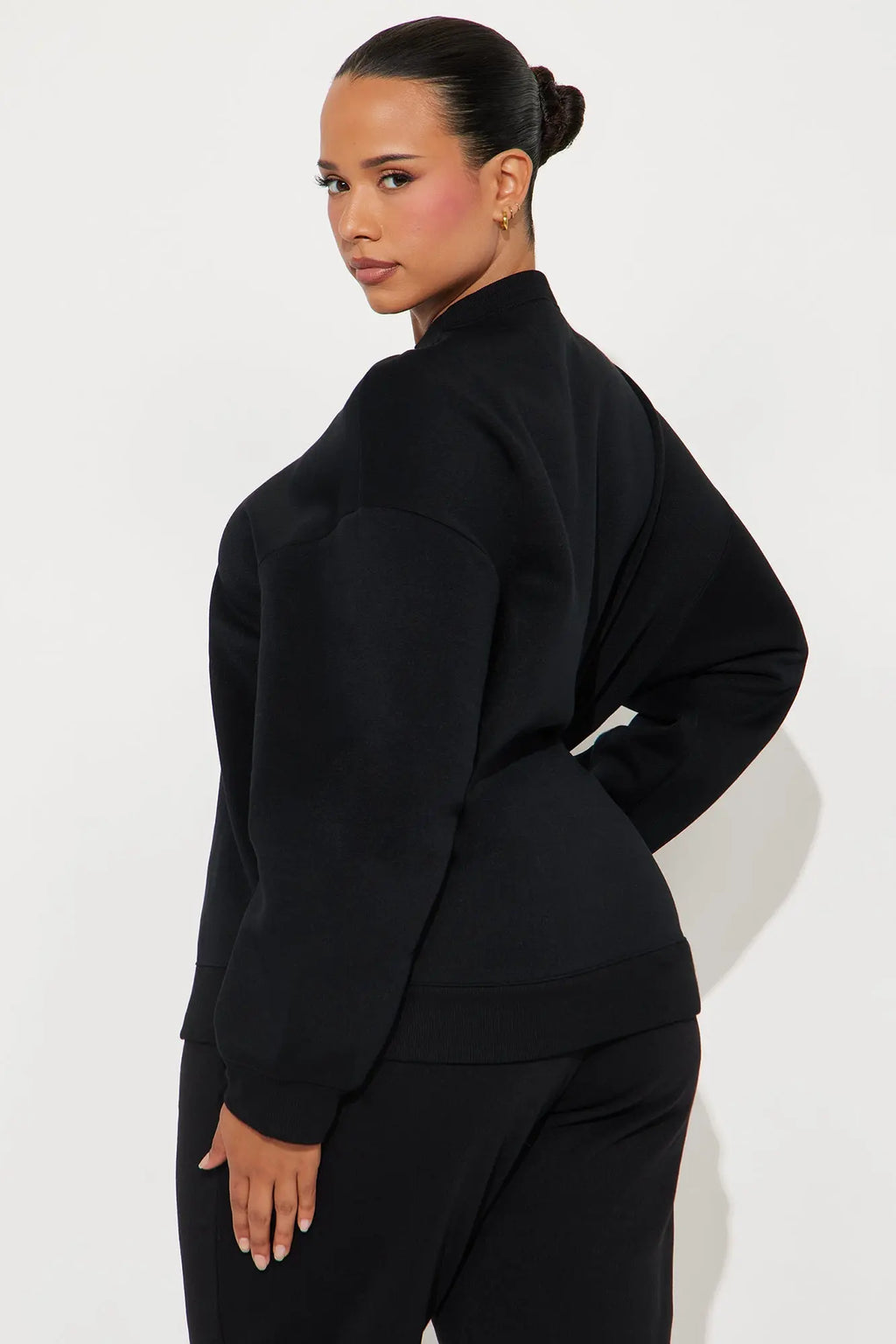 Candice Oversized Crewneck Sweatshirt - Black 