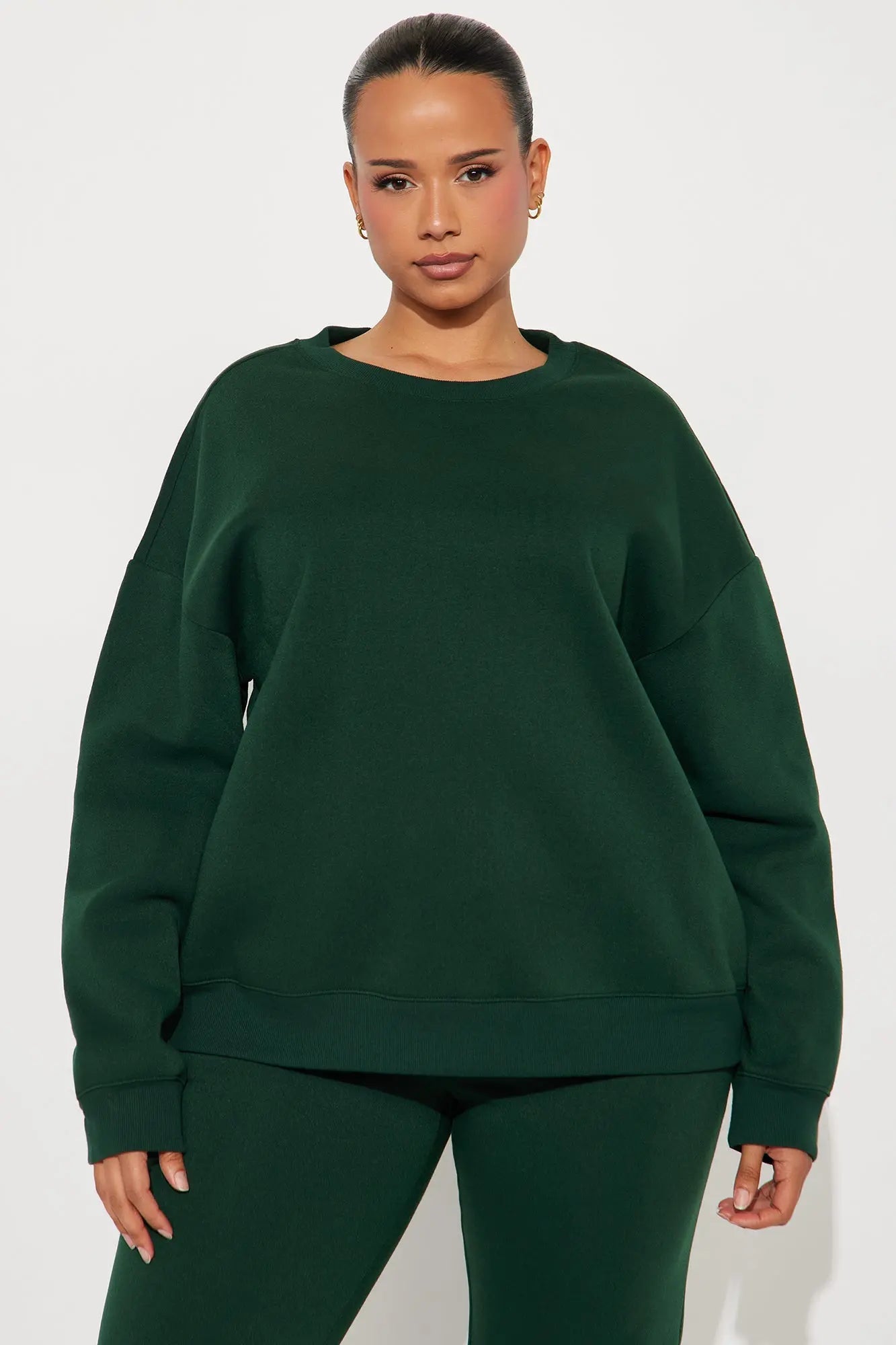 Candice Oversized Crewneck Sweatshirt - Hunter 