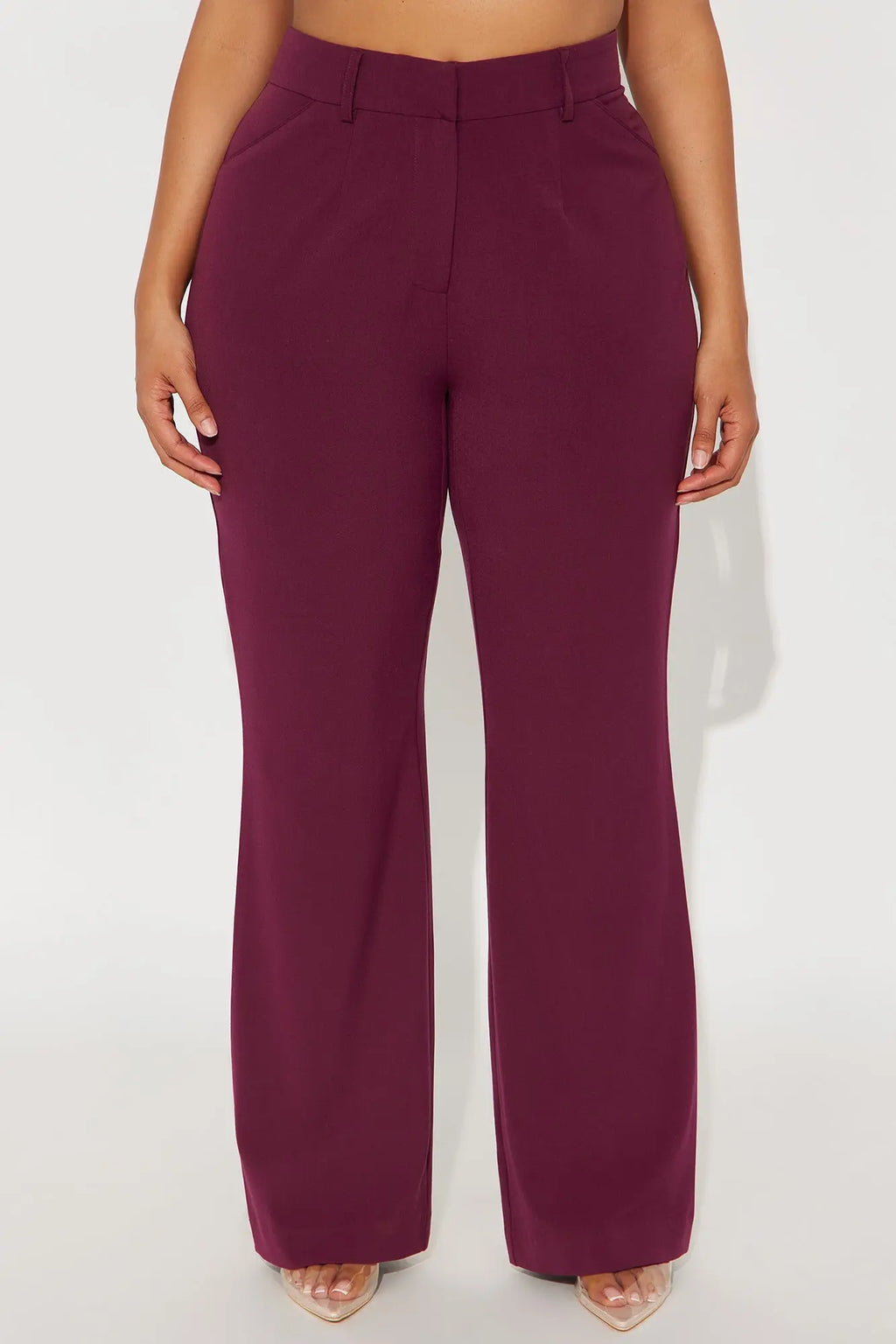 Tasha Dressy High Rise Pants - Burgundy 