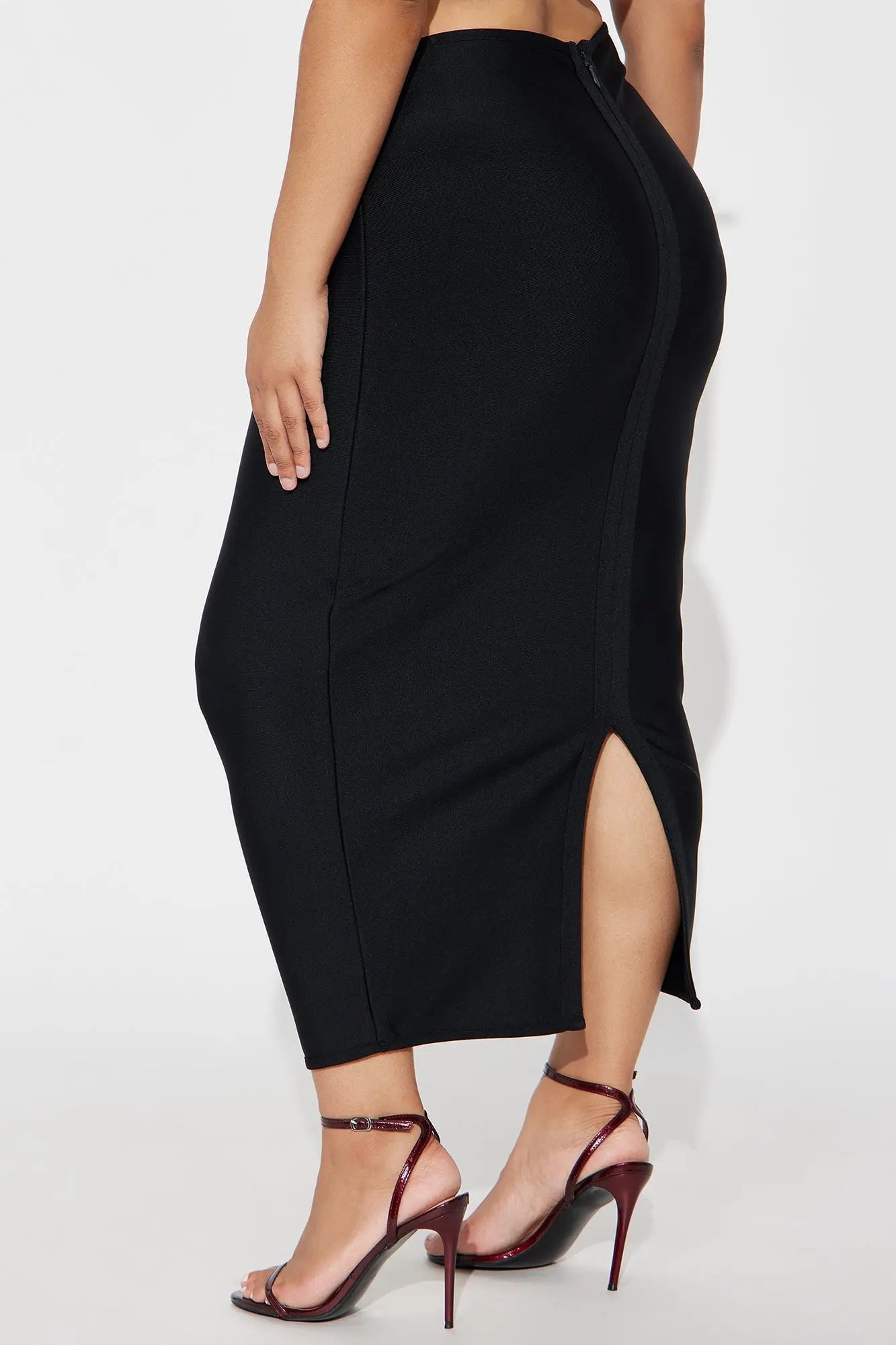 Camila Bandage Ankle Midi Skirt - Black 