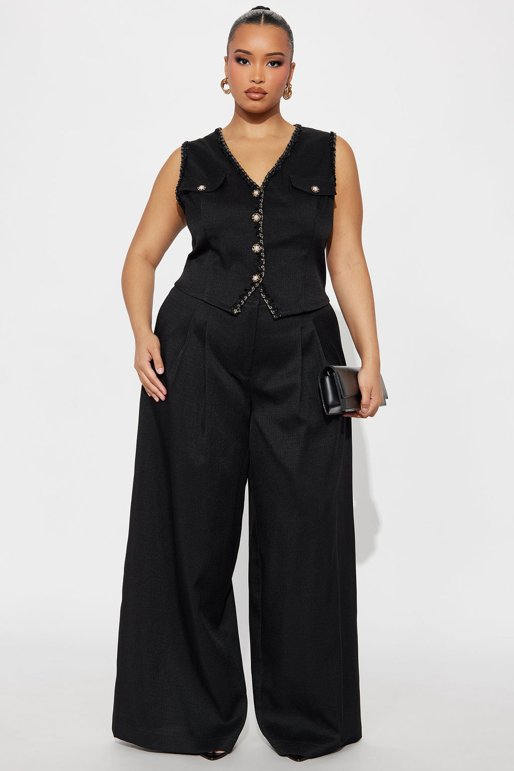 First Impressions Vest Pant Set - Black 