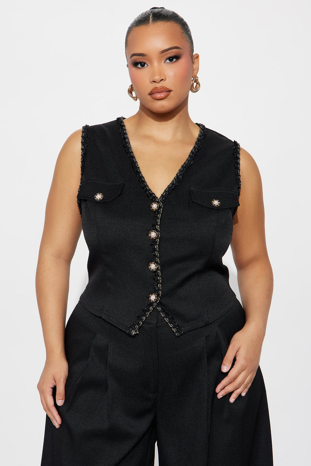 First Impressions Vest Pant Set - Black 
