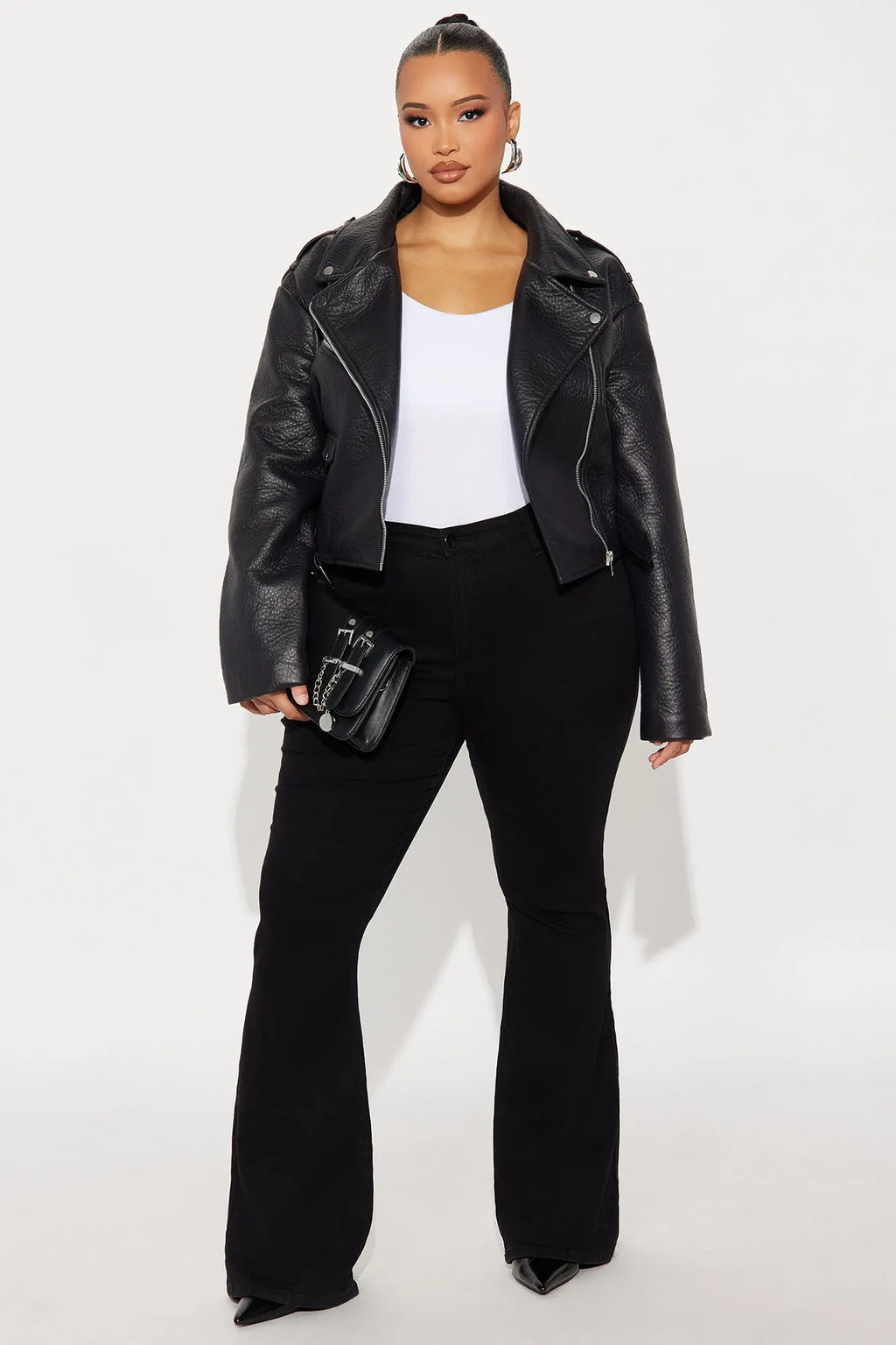 Roxie Faux Leather Jacket - Black 