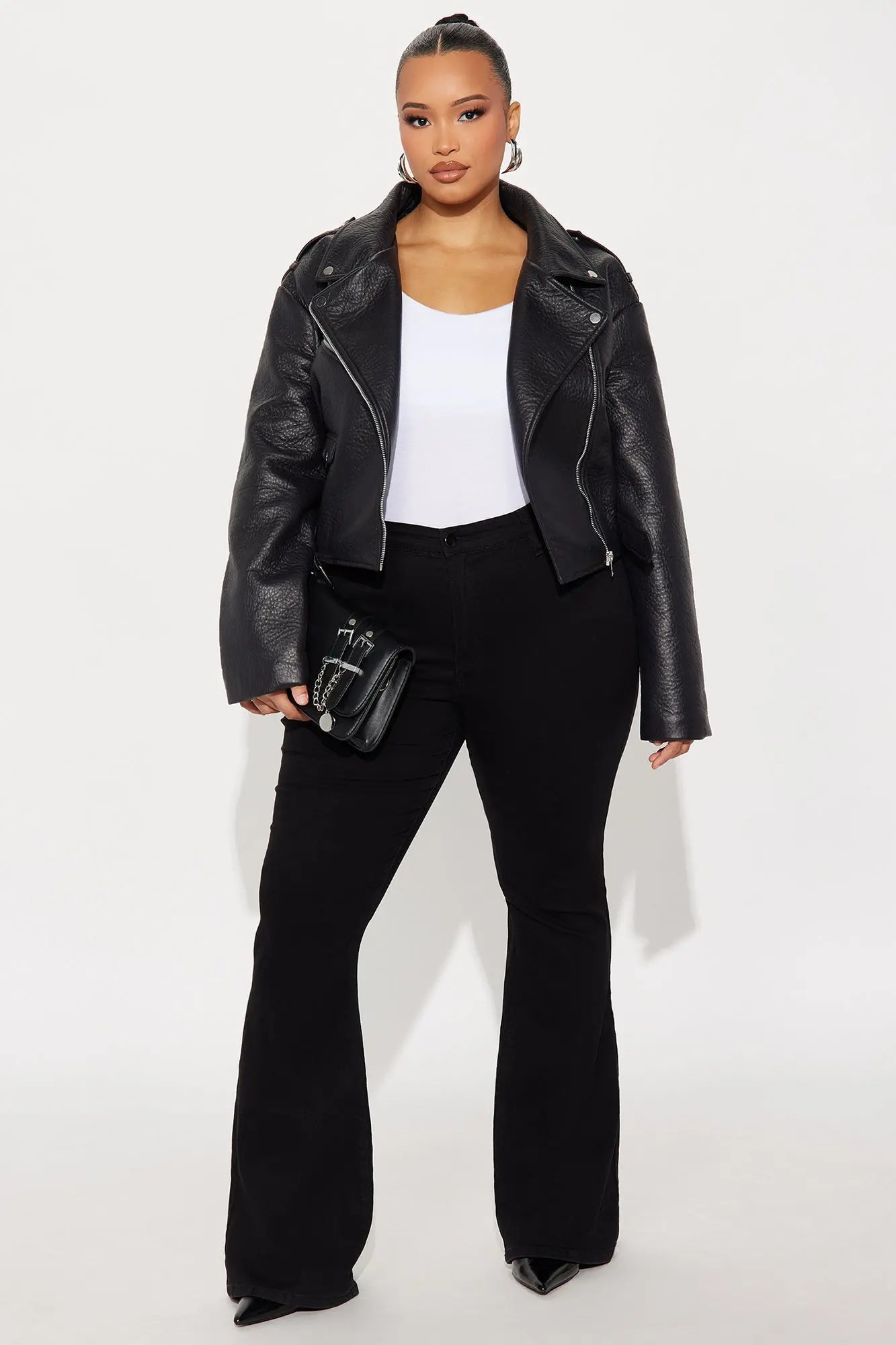 Roxie Faux Leather Jacket - Black 