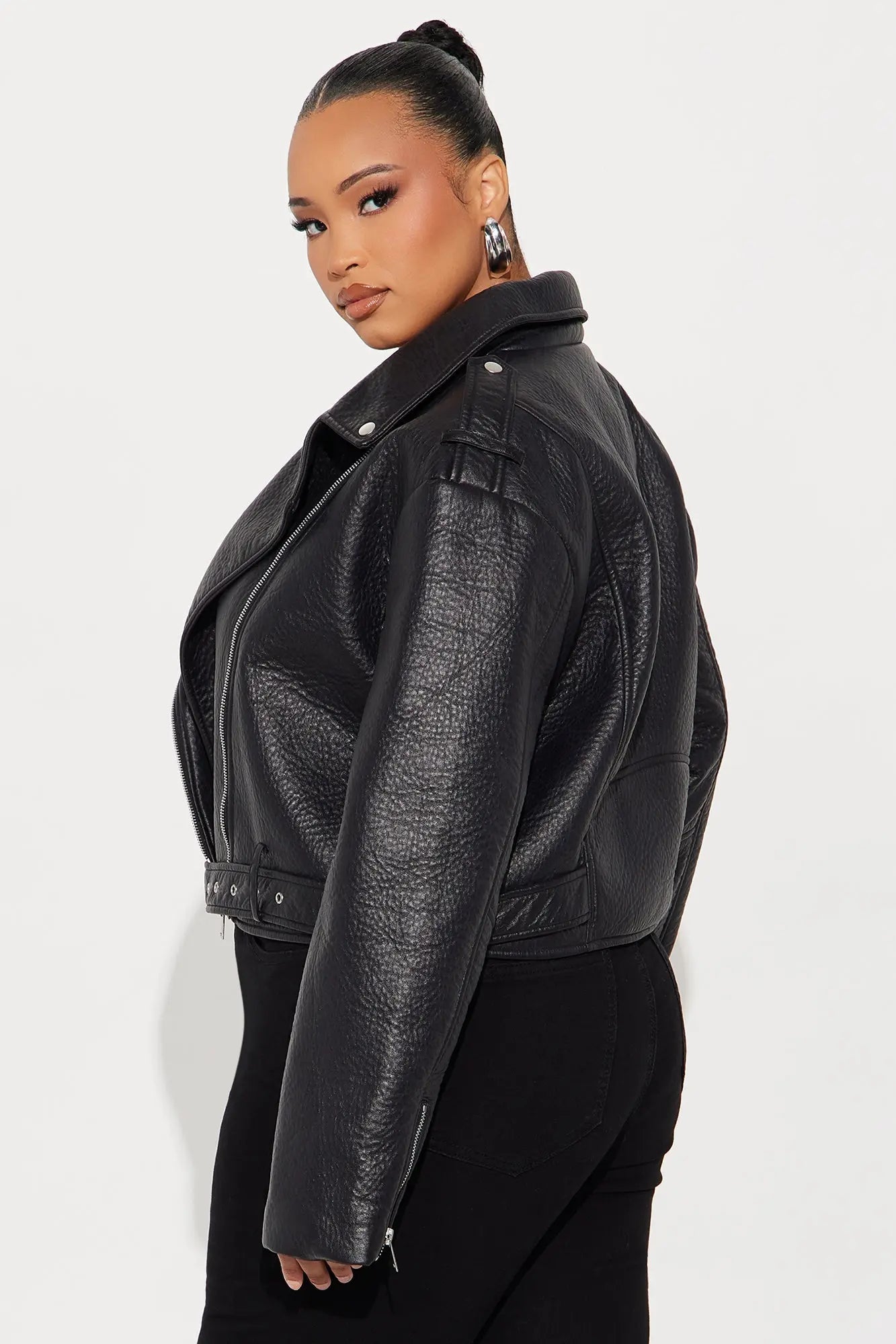 Roxie Faux Leather Jacket - Black 