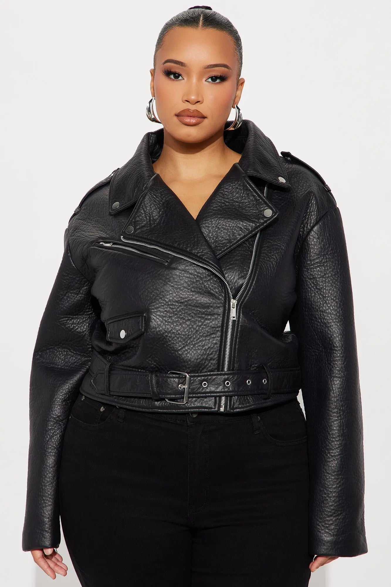 Roxie Faux Leather Jacket - Black 