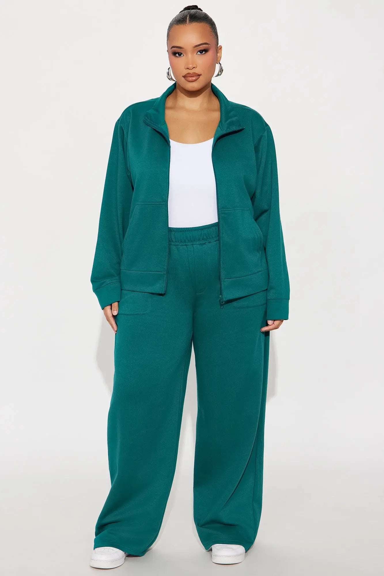 Blake Zip Up Fleece Pant Set - Hunter 
