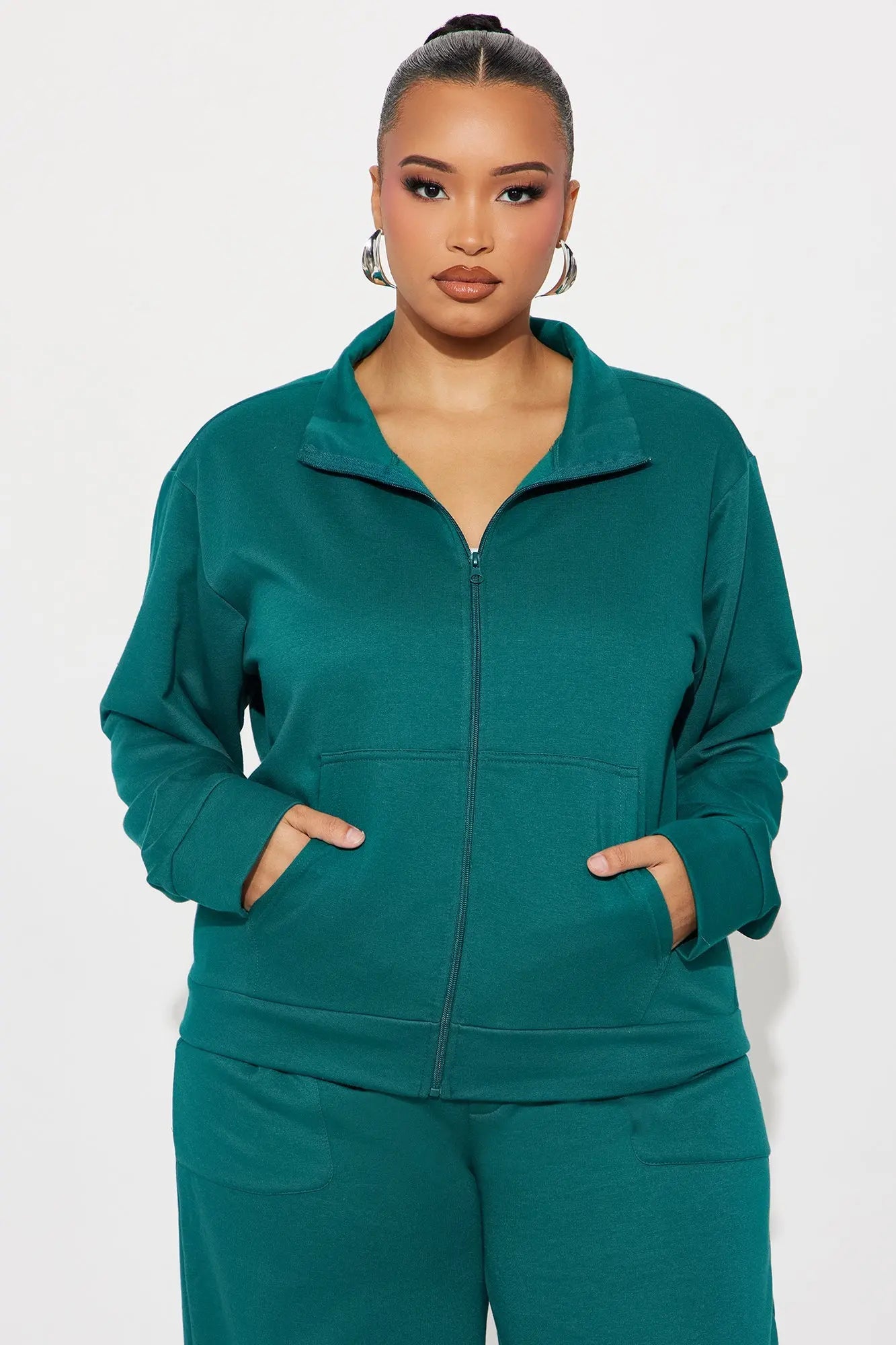 Blake Zip Up Fleece Pant Set - Hunter 