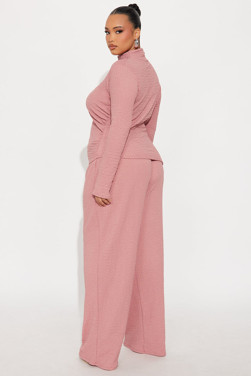 Ariella Textured Pant Set - Mauve
