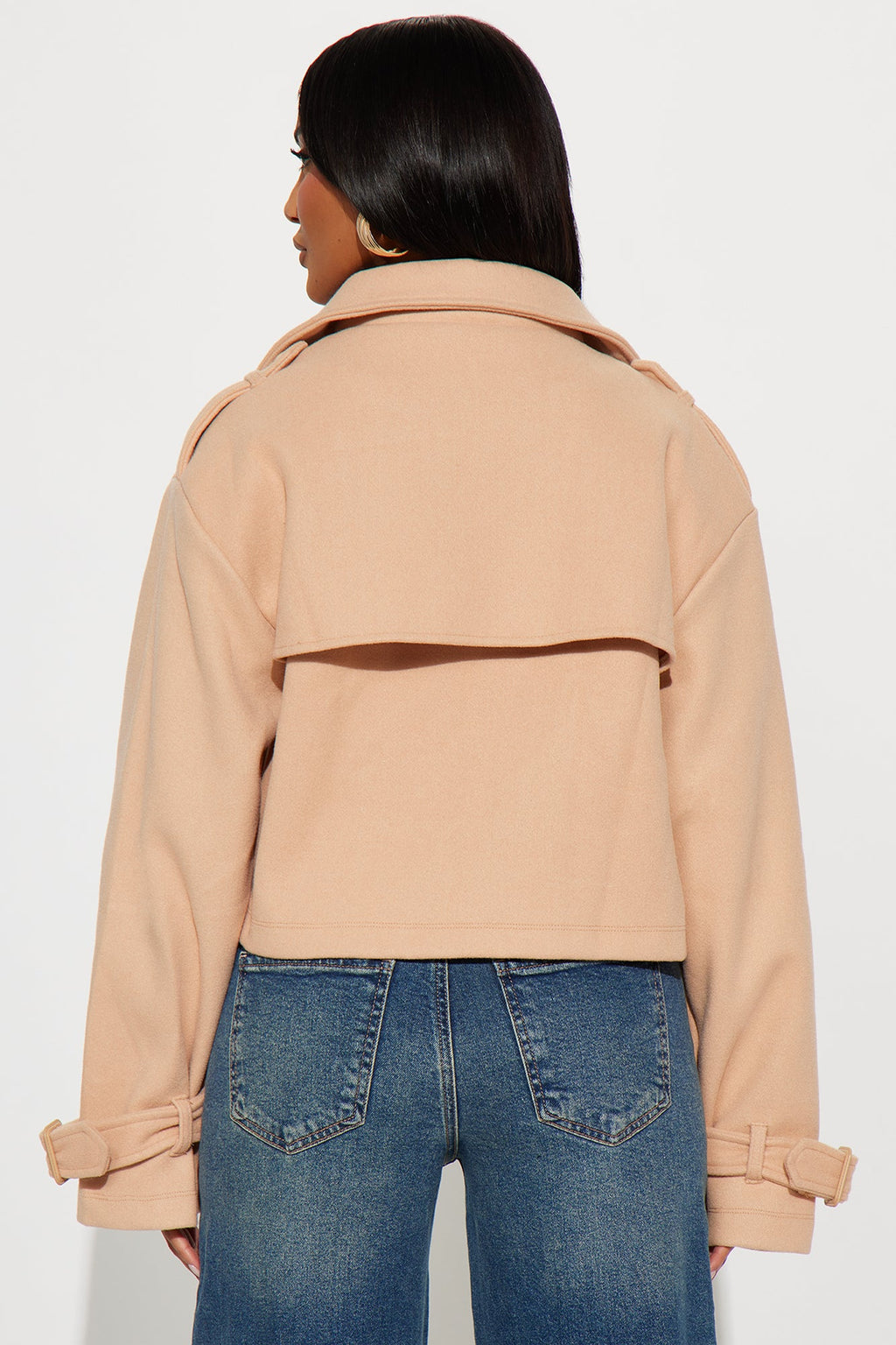 Bridgette Cropped Double Breasted Coat - Camel