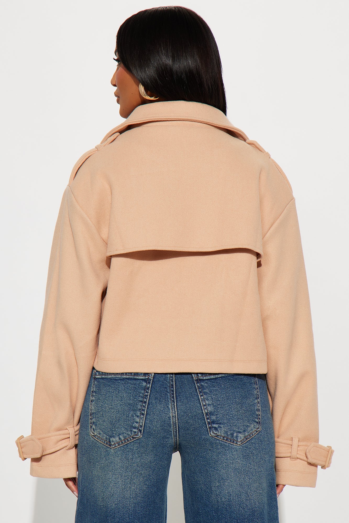 Bridgette Cropped Double Breasted Coat - Camel