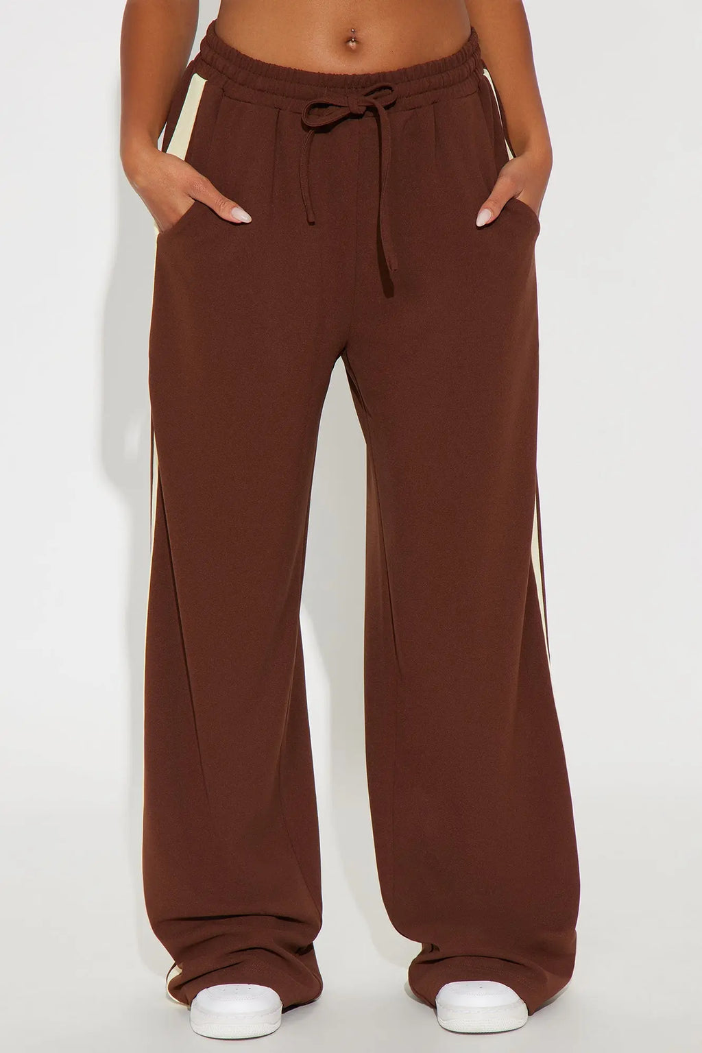 Point Of View Track Trouser Pant - Brown/combo 